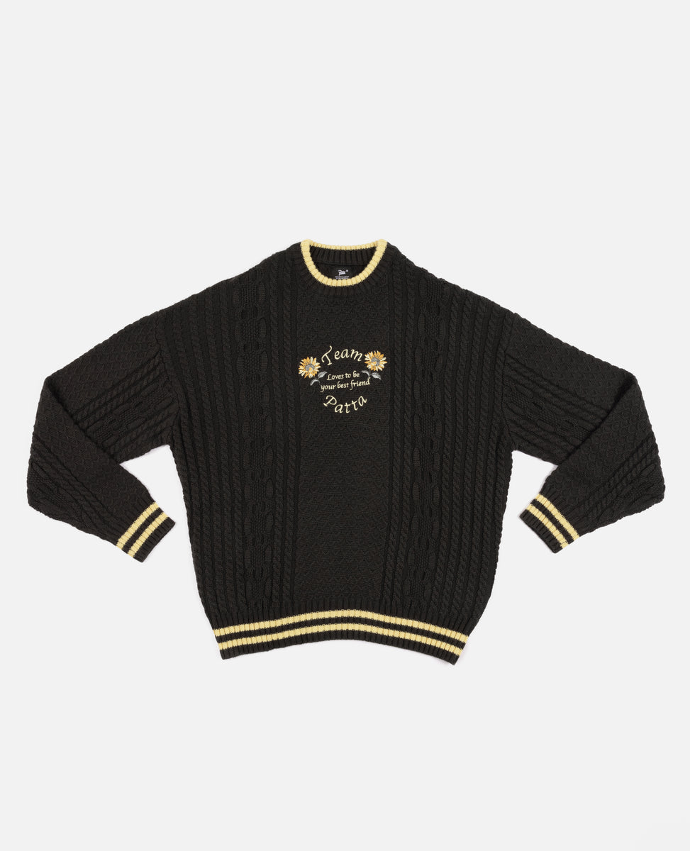 Patta Purl Ribbed Knitted Sweater (Pirate Black)