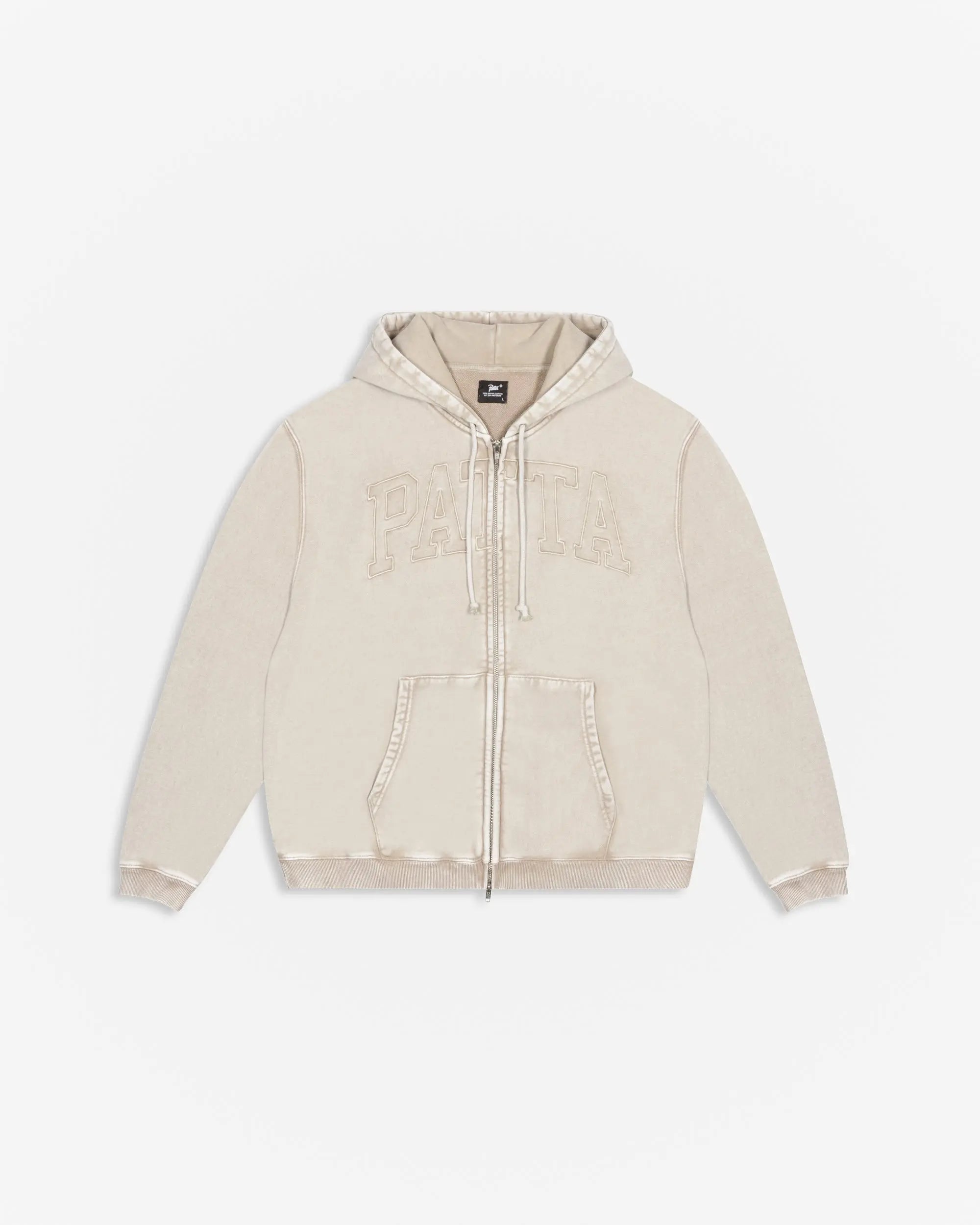 Patta Loopback Logo Zip Hooded Sweater (Irish Cream) - Patta