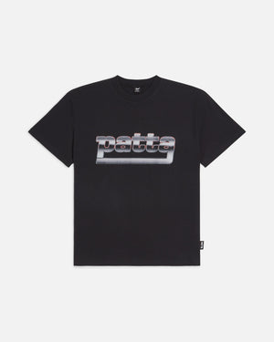 Black Patta metal T-Shirt  with a large premium photo printed Patta metal artwork