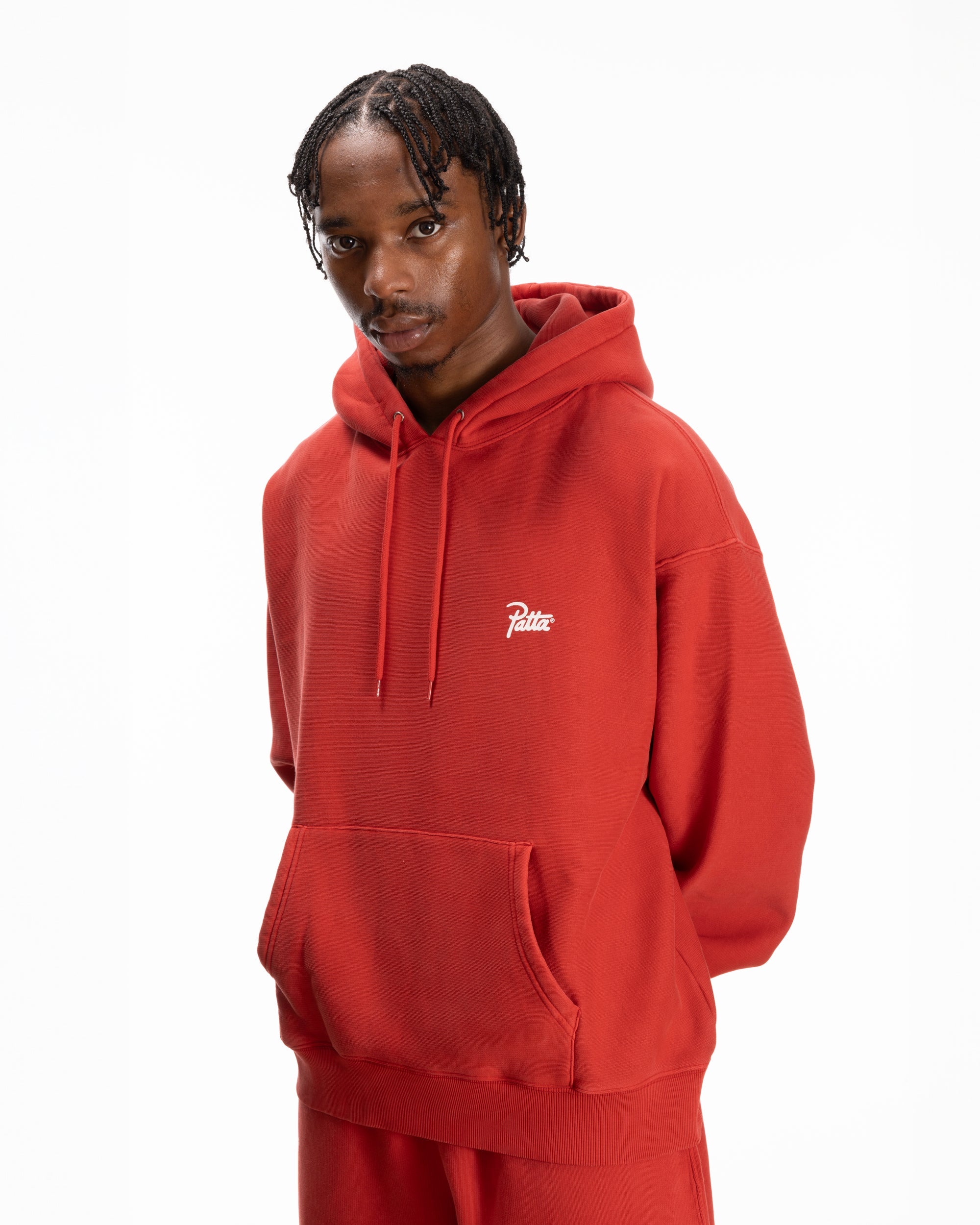 Patta Washed Classic Hooded Sweater Haute Red Patta US