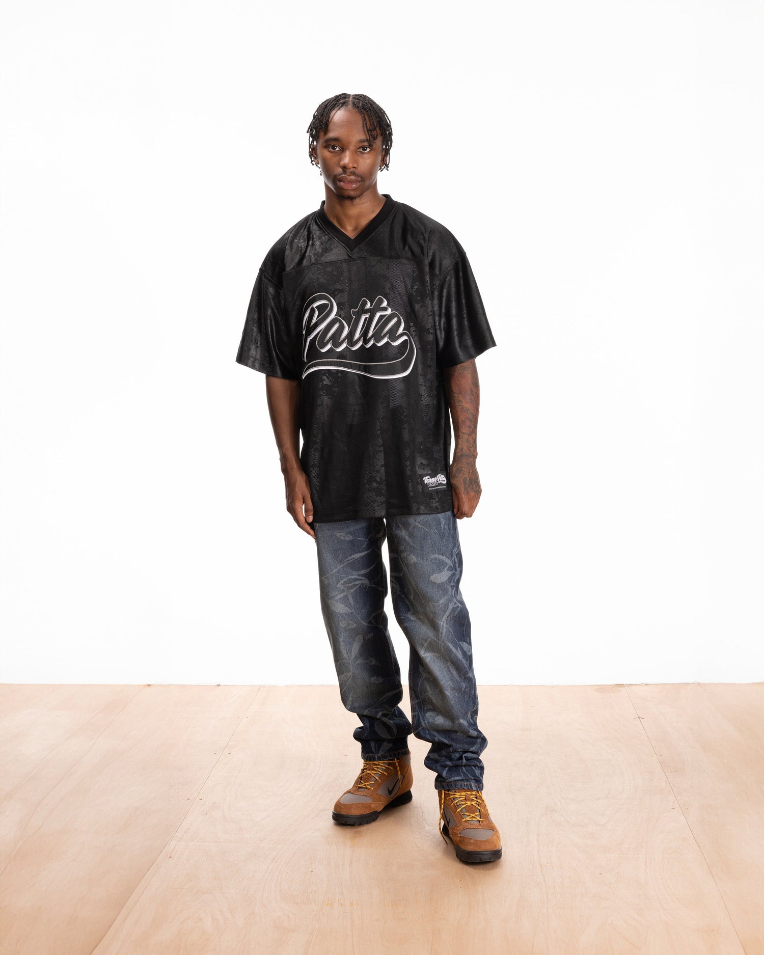 Patta Digi Lobi Mesh Football Jersey (Black)