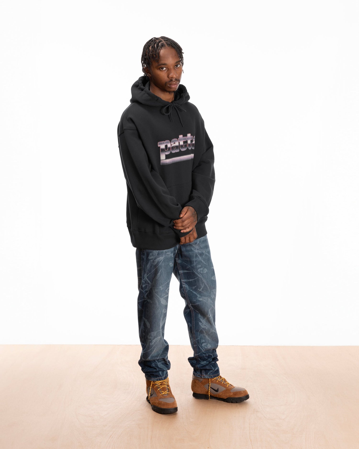 Patta Metal Boxy Hooded Sweater (Moonless Night)