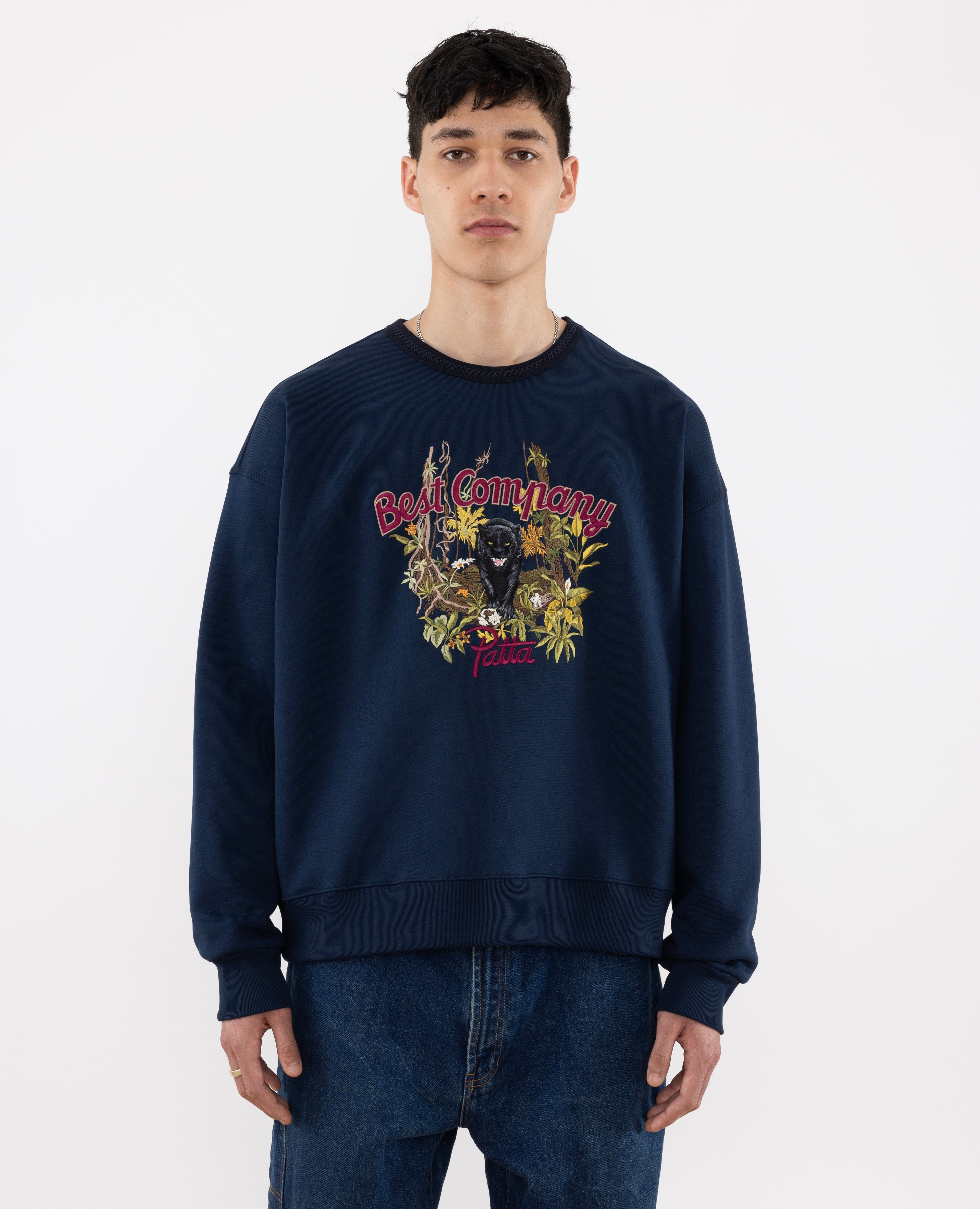 Patta x Best Company Busbusi Crewneck Sweater Navy Patta US