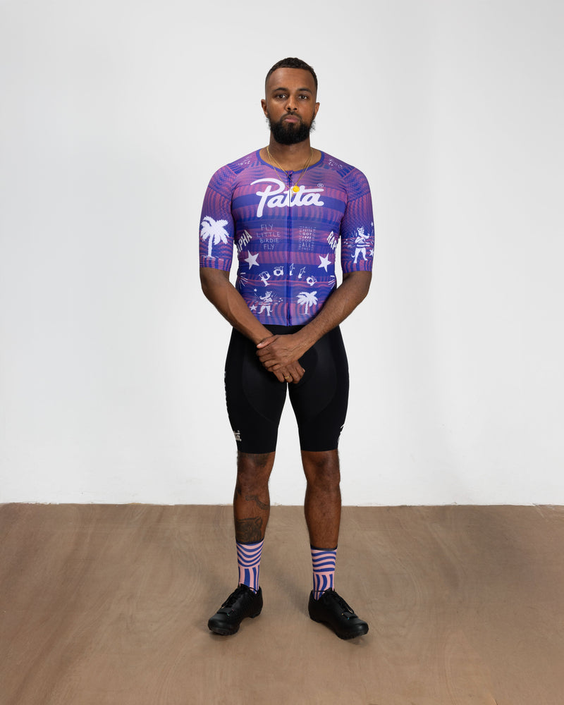 Patta x Rapha Men's Pro Team Aero Jersey (Flamingo Pink/Royal Blue)