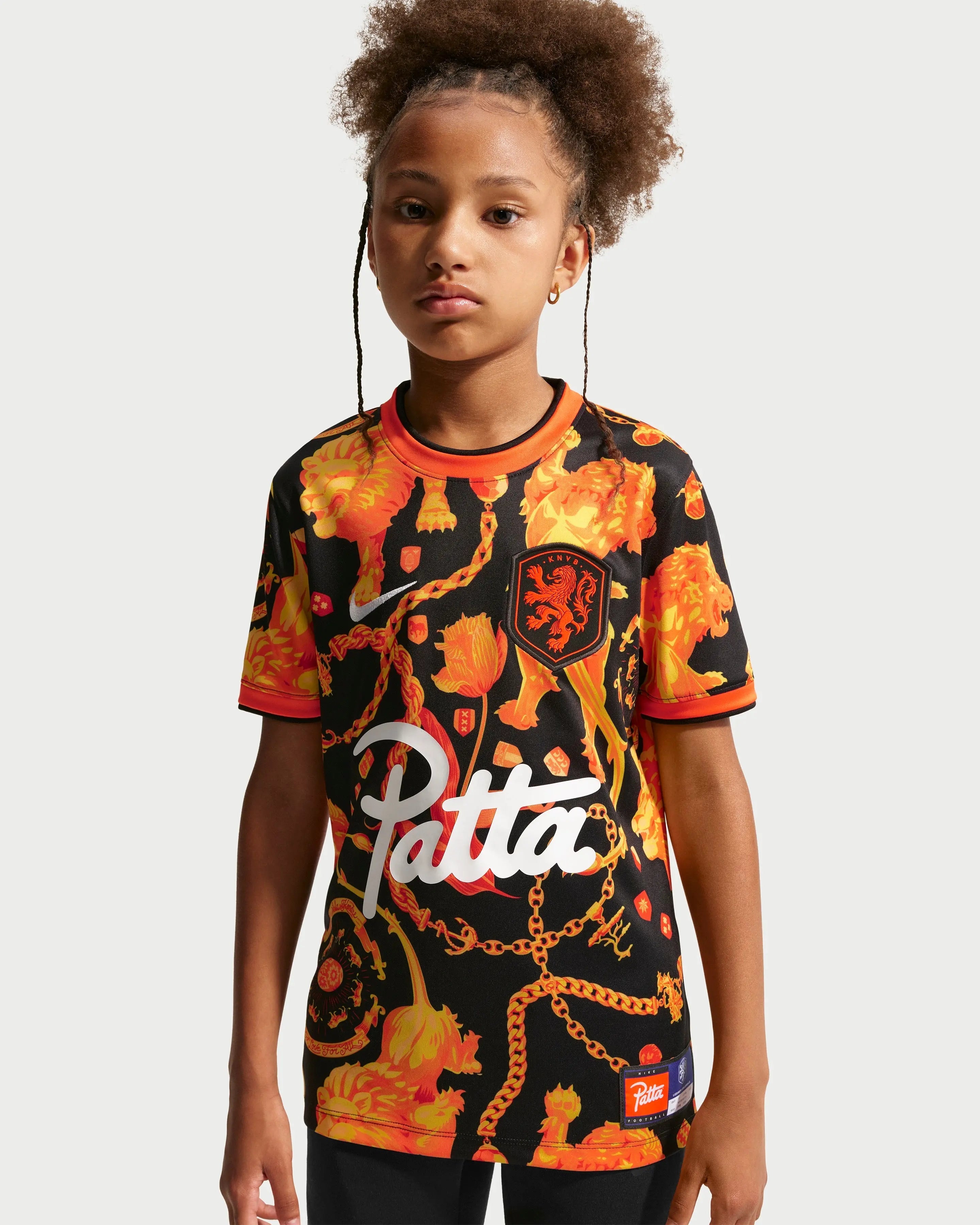 Patta x Nike KNVB Pre-Match Jersey XLサイズ Patta x Nike KNVB Pre-Match Jersey Kids (Black/Orange) - Patta