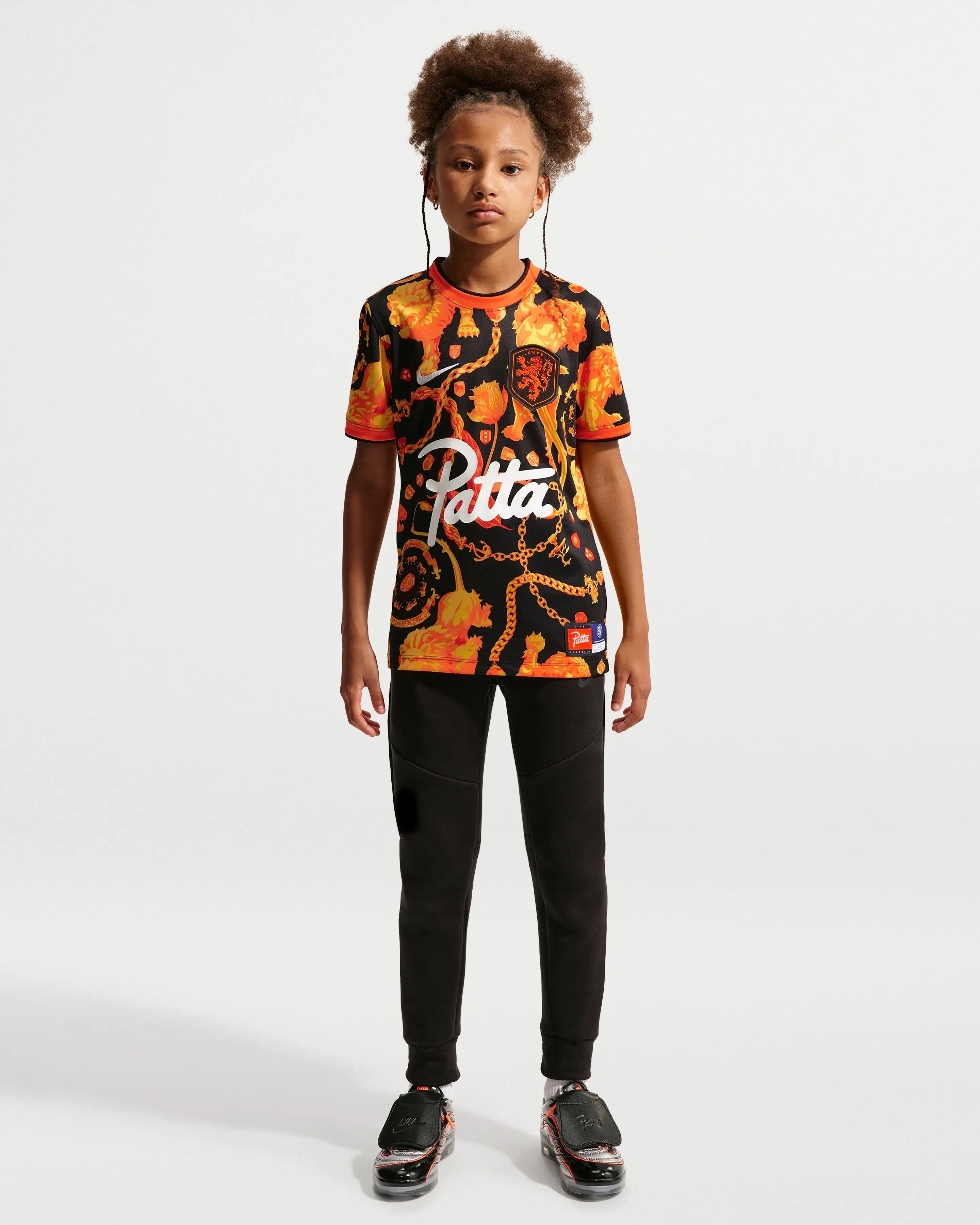 Patta x Nike KNVB Pre-Match Jersey Kids (Black/Orange) - Patta