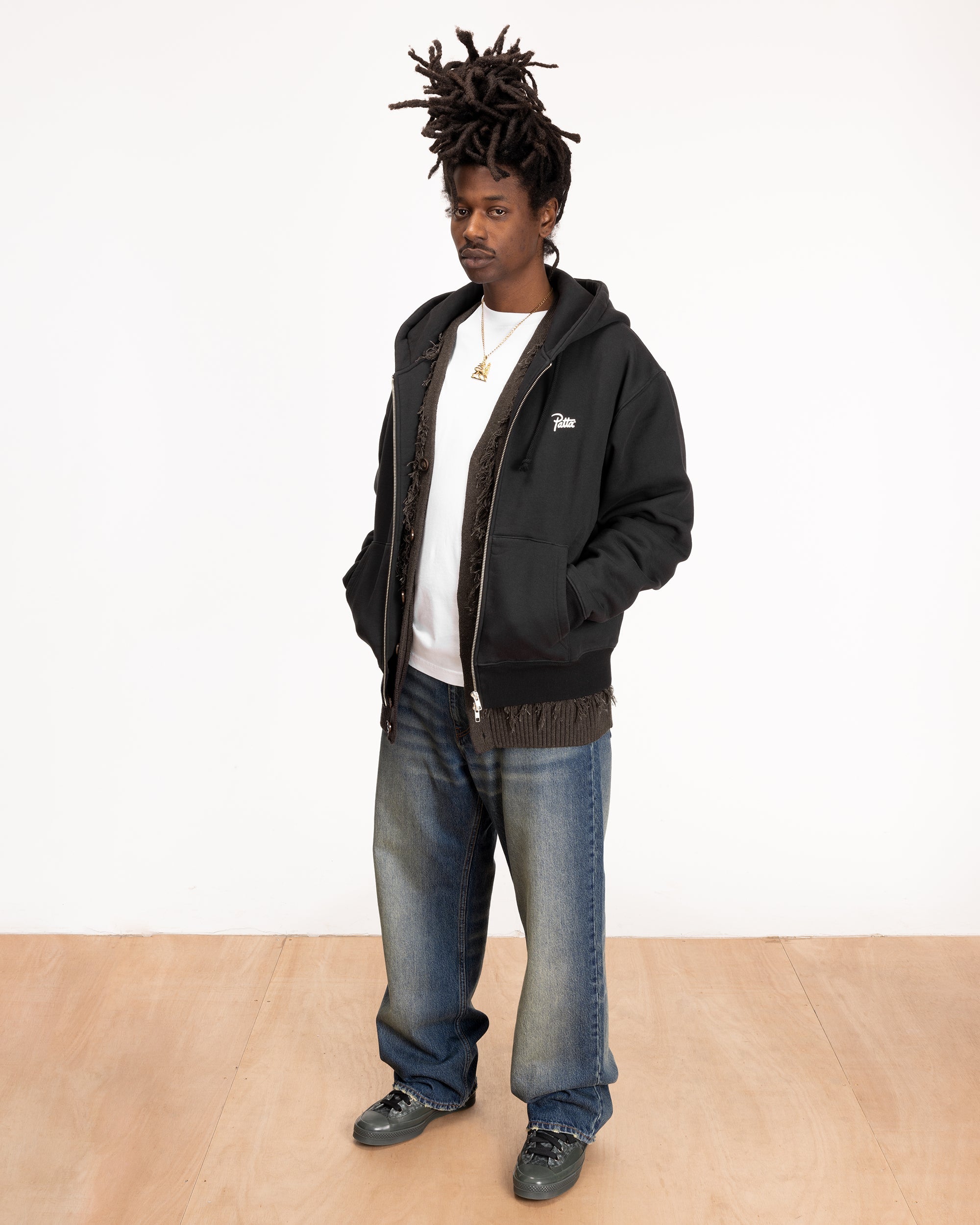 Patta Classic Zip Up Hooded Sweater (Black) – Patta US