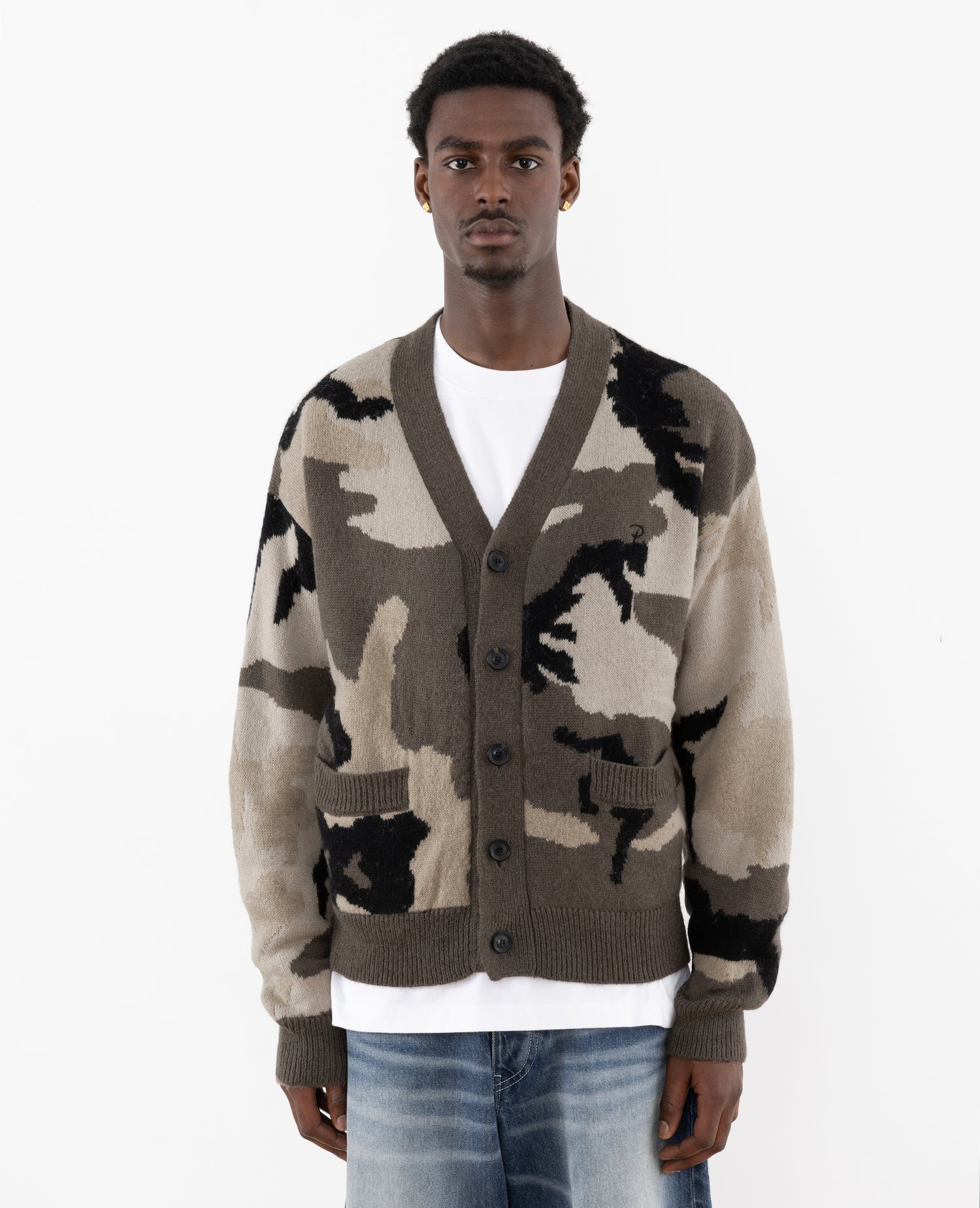 RAILS Louis knit in charcoal camo