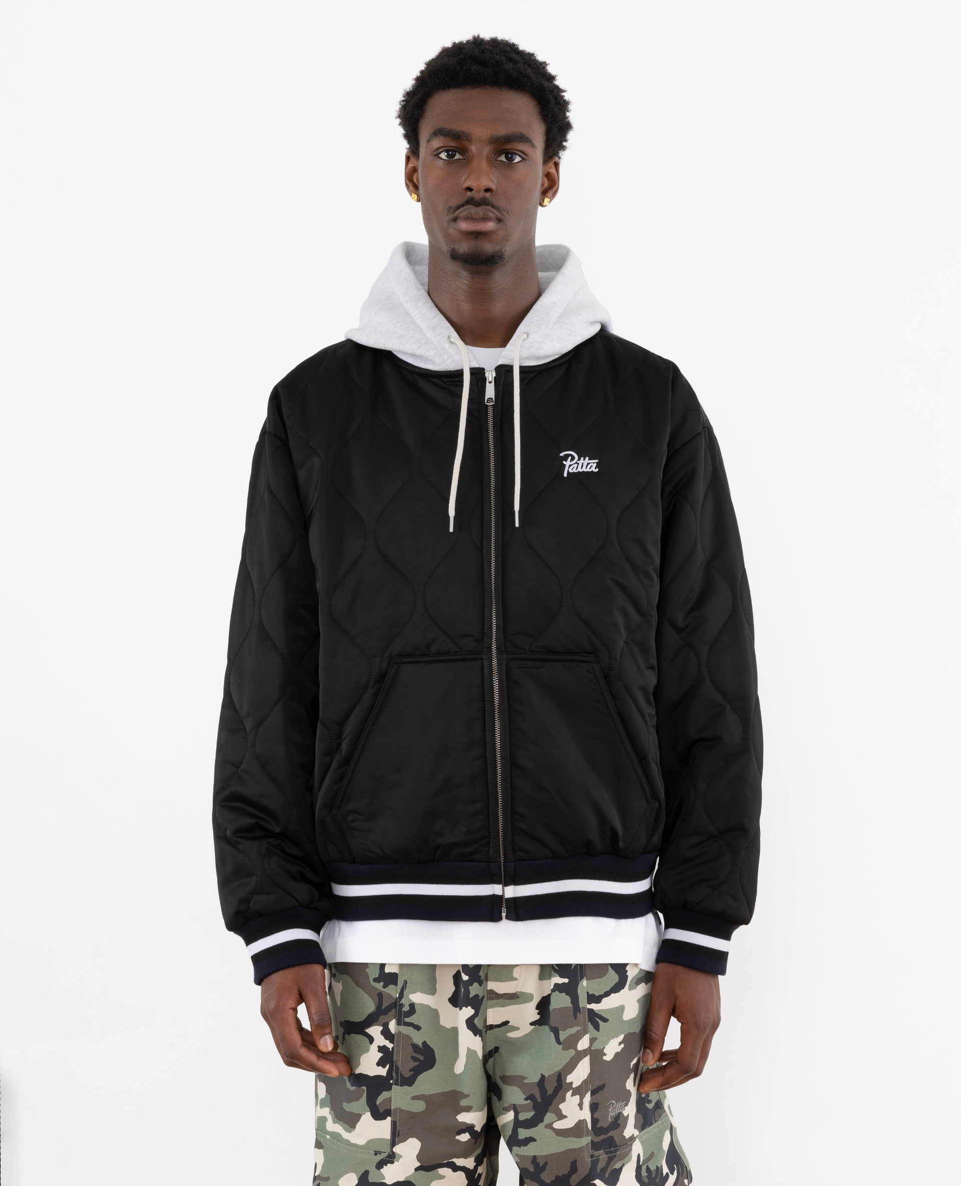 Patta Hooded Bomber Jacket (Black)