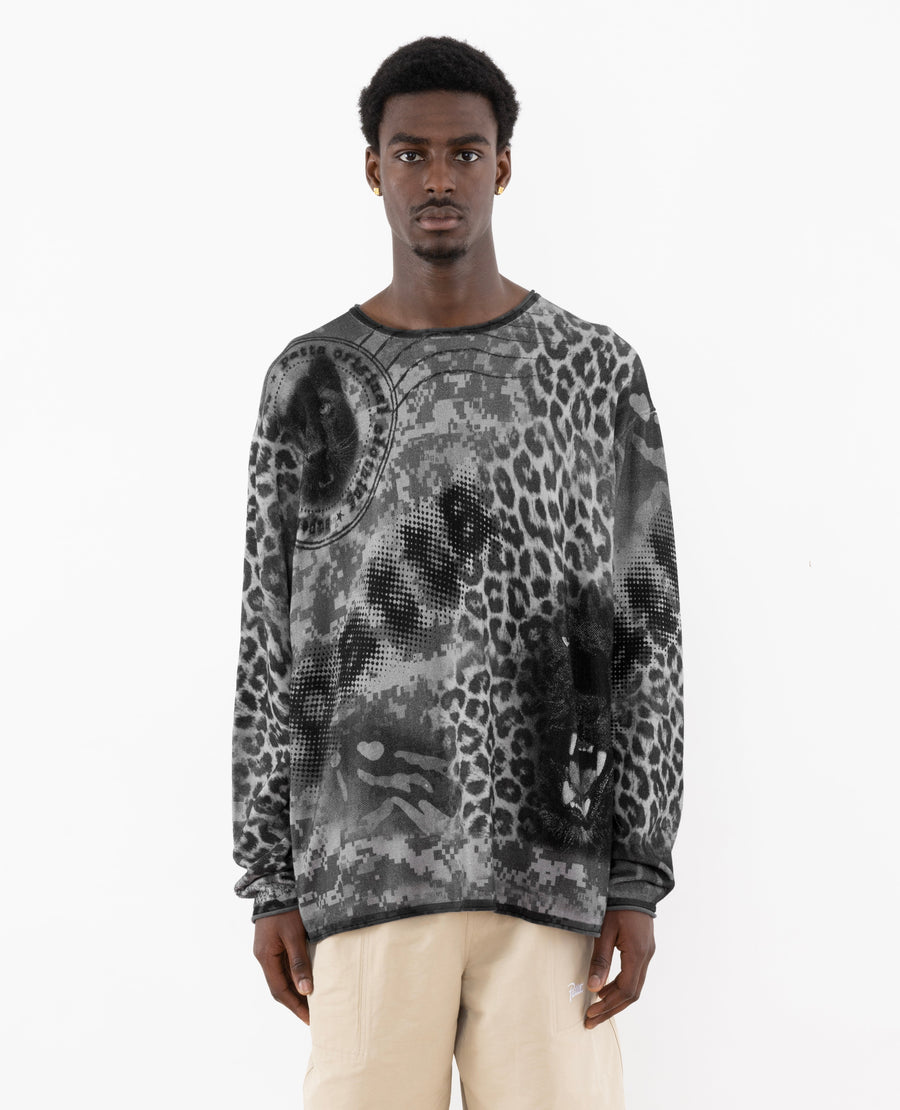 Patta Jungle Knitted Longsleeve T-Shirt (Multi/Grayscale)