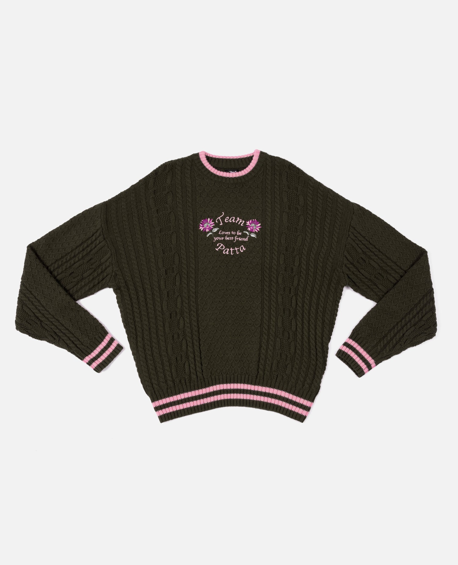 Patta Loves You Cable Knitted Sweater (Beetle)