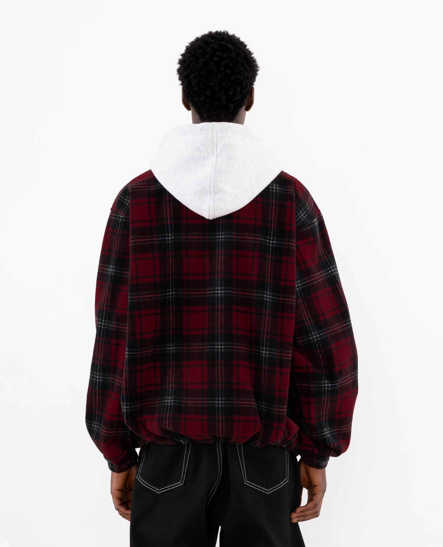 Patta Tartan Fleece Hooded Sweater (Multi/Biking Red)