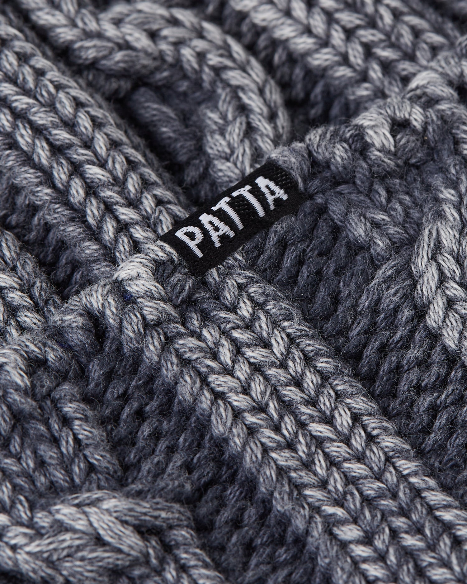 Patta Cold Dyed Cable Knitted Beanie (Titanium)