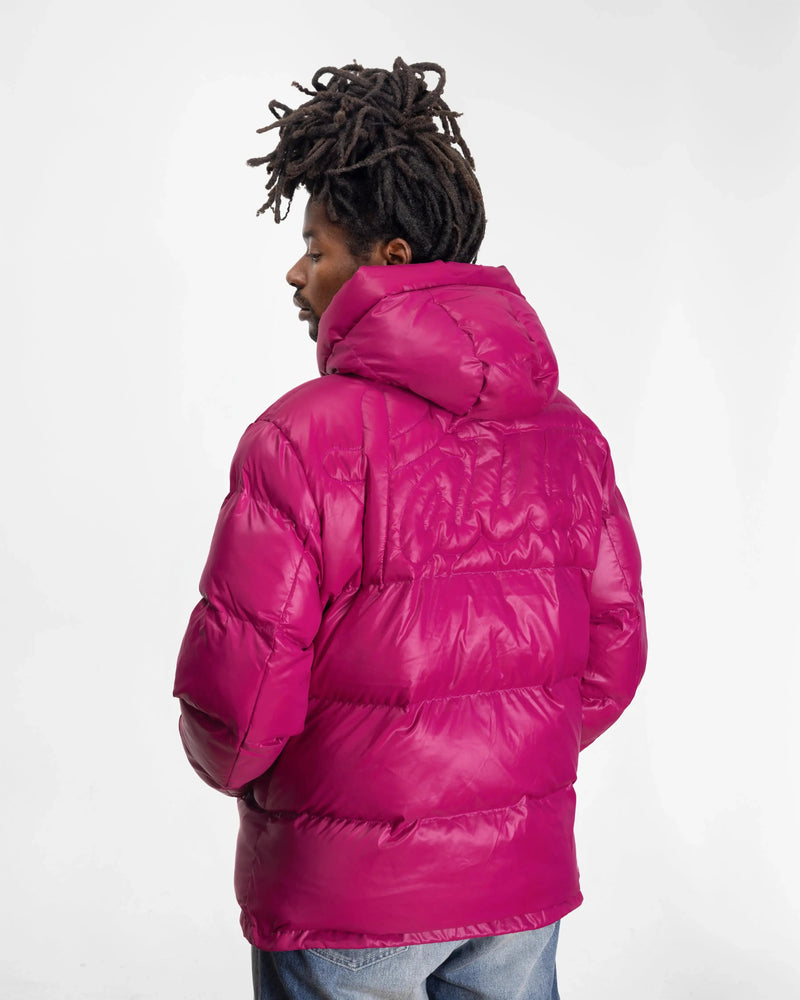 Patta Quilted Script Logo Puffer Jacket Boysenberry