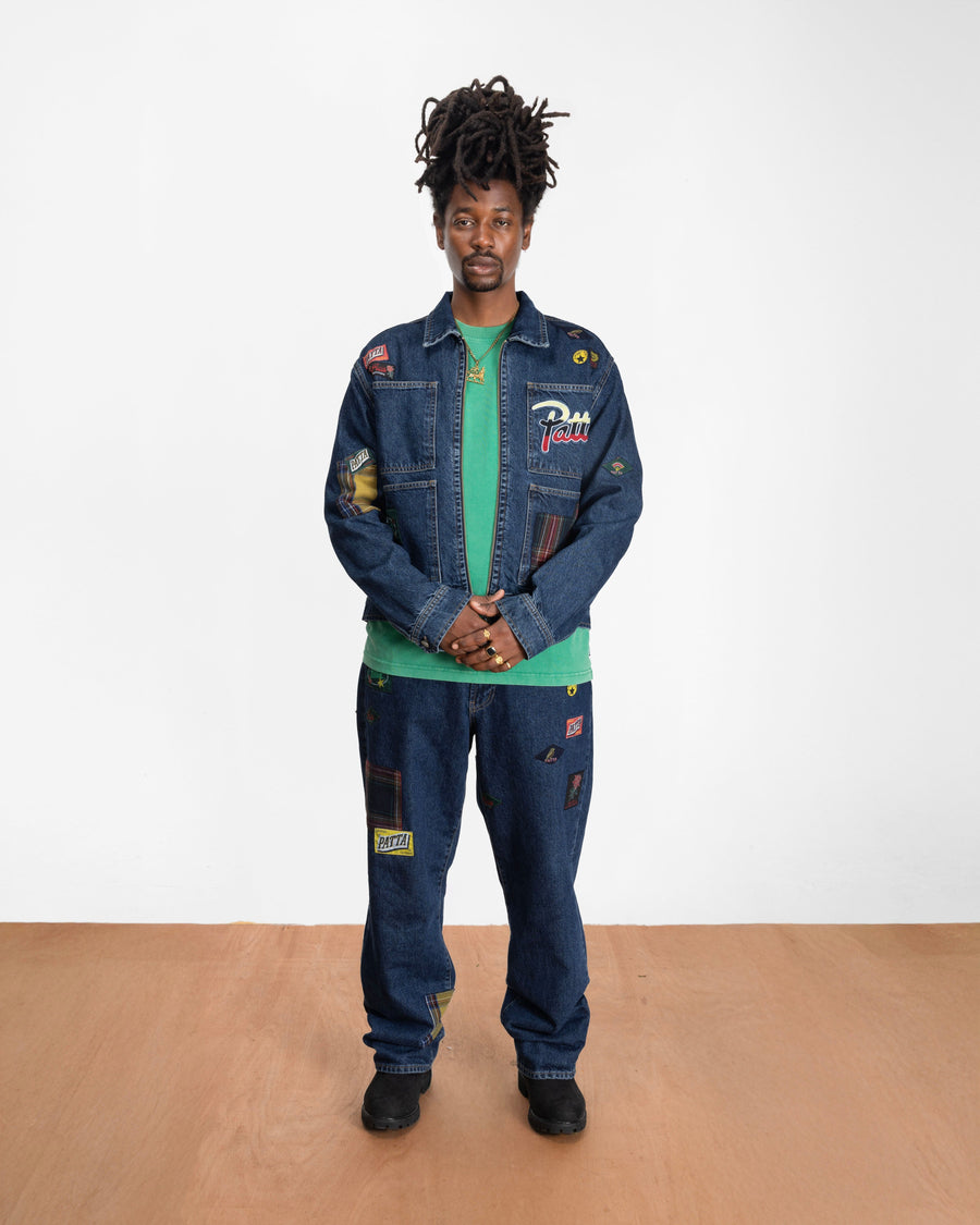 Patta Whole Lotta Labels Denim Pants (Light Blue Denim)