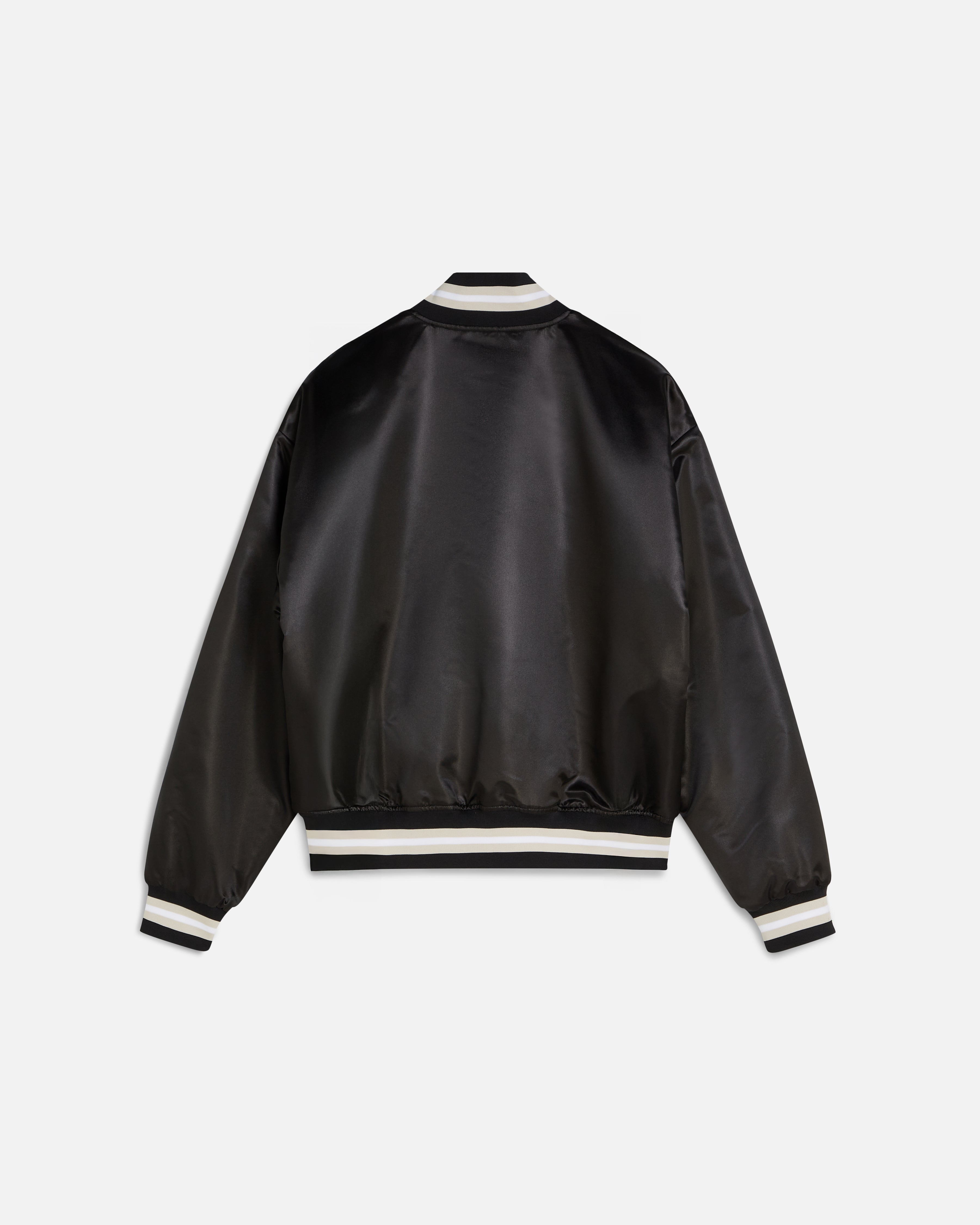 デカサイ Patta スタジャン XXL Patta Script Logo Satin Varsity Jacket (Black) – Patta US