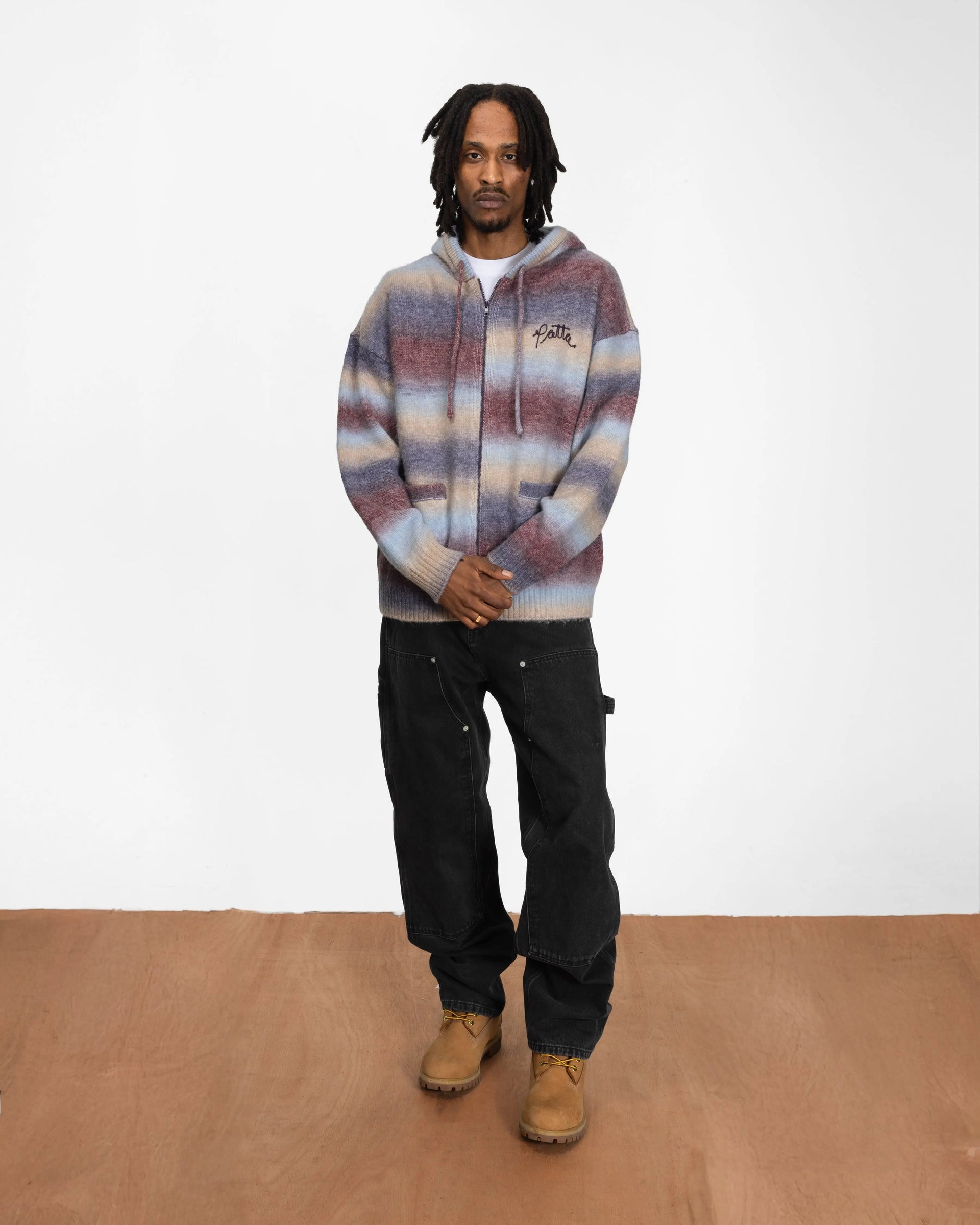 Patta Space Dye Knitted Hooded Sweater (Multi)