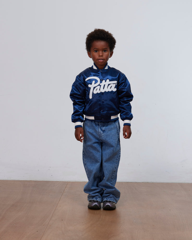Patta Kids Satin Bomber Jacket (Black Iris)