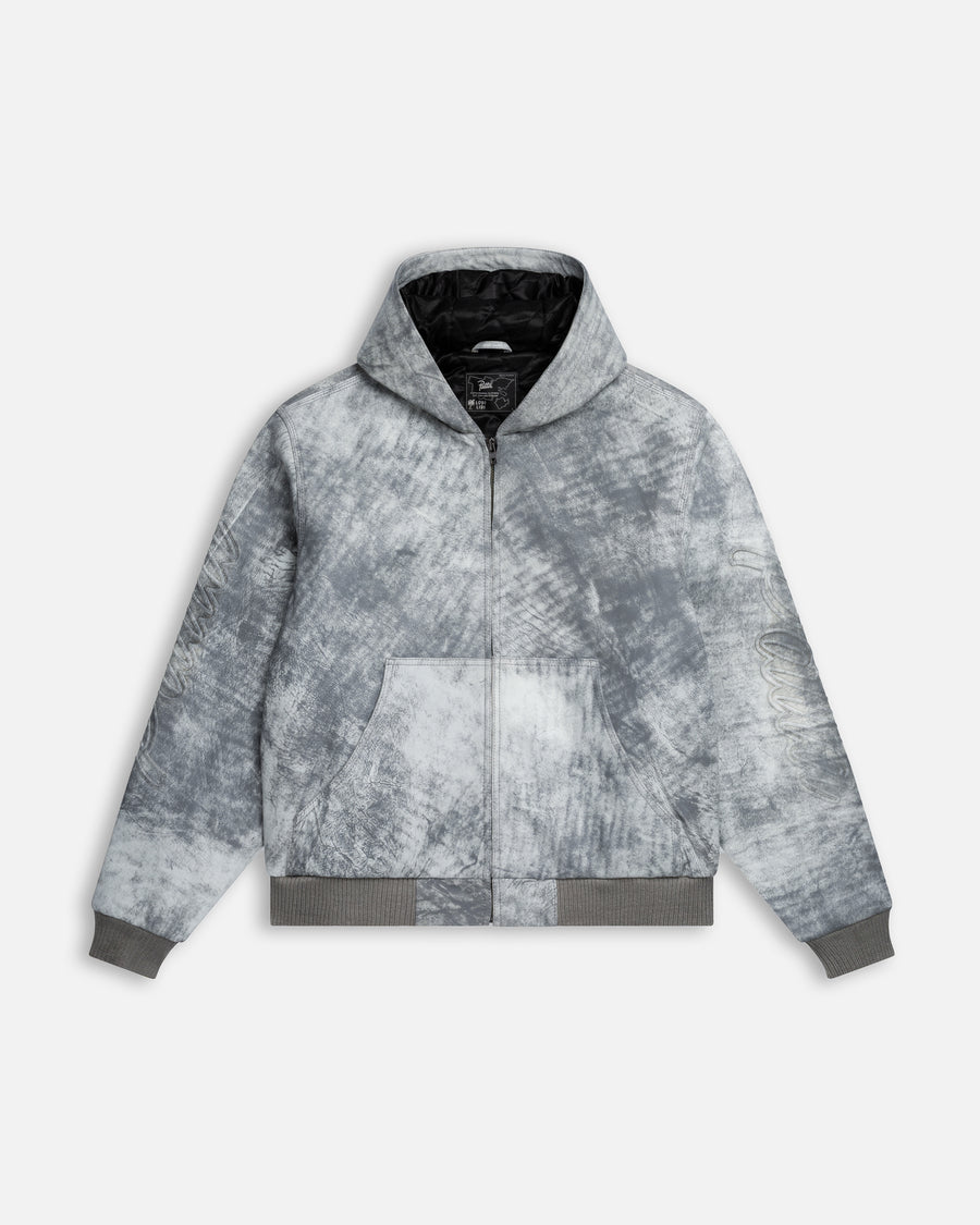 Patta Leather Hooded Bomber Jacket (Moonless Night)