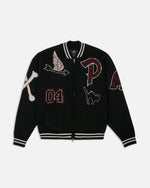 Patta Lucky 13 Varsity Knitted Cardigan (Black)