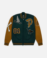Patta Lucky 13 Varsity Knitted Cardigan (Pine Grove)