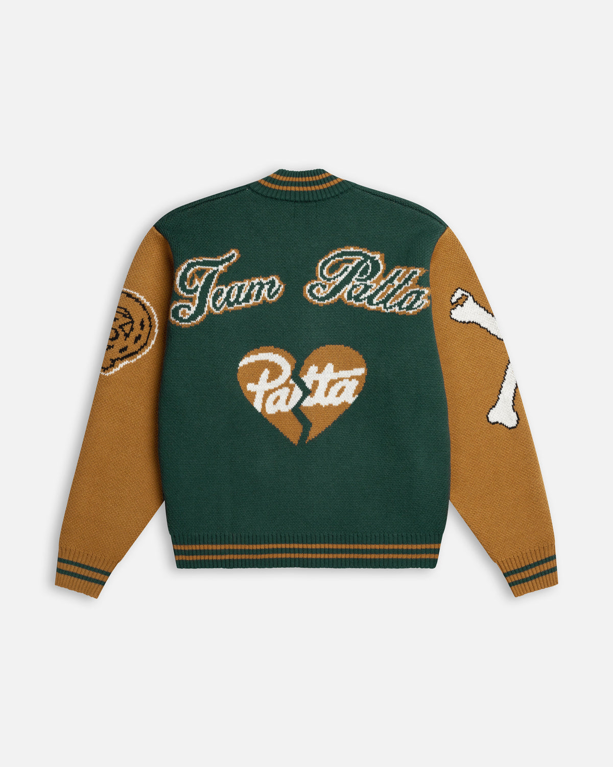 Patta Lucky 13 Varsity Knitted Cardigan (Pine Grove)