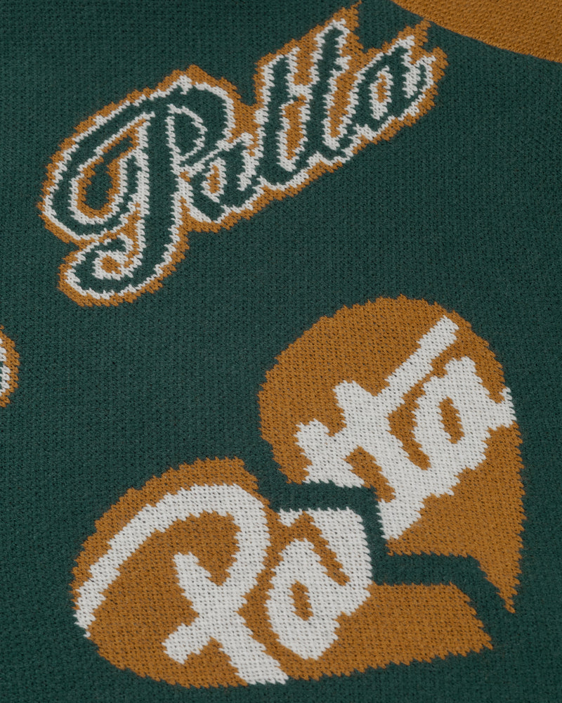 Patta Lucky 13 Varsity Knitted Cardigan (Pine Grove)