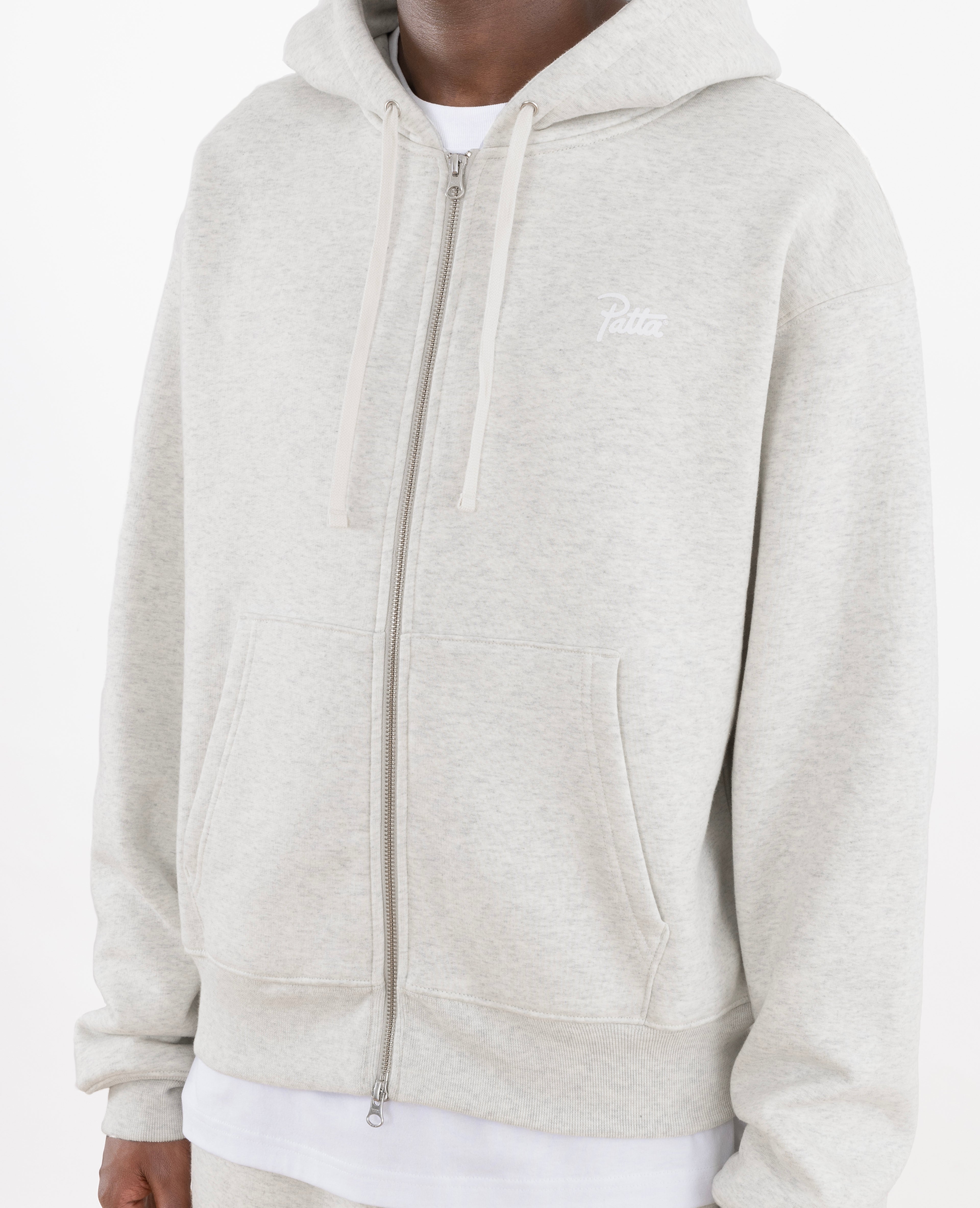 Patta Basic Waffle Zip Hooded Sweater (Melange Grey) – Patta US Patta Basic Waffle Zip Hooded Sweater (Melange Grey) – Patta US