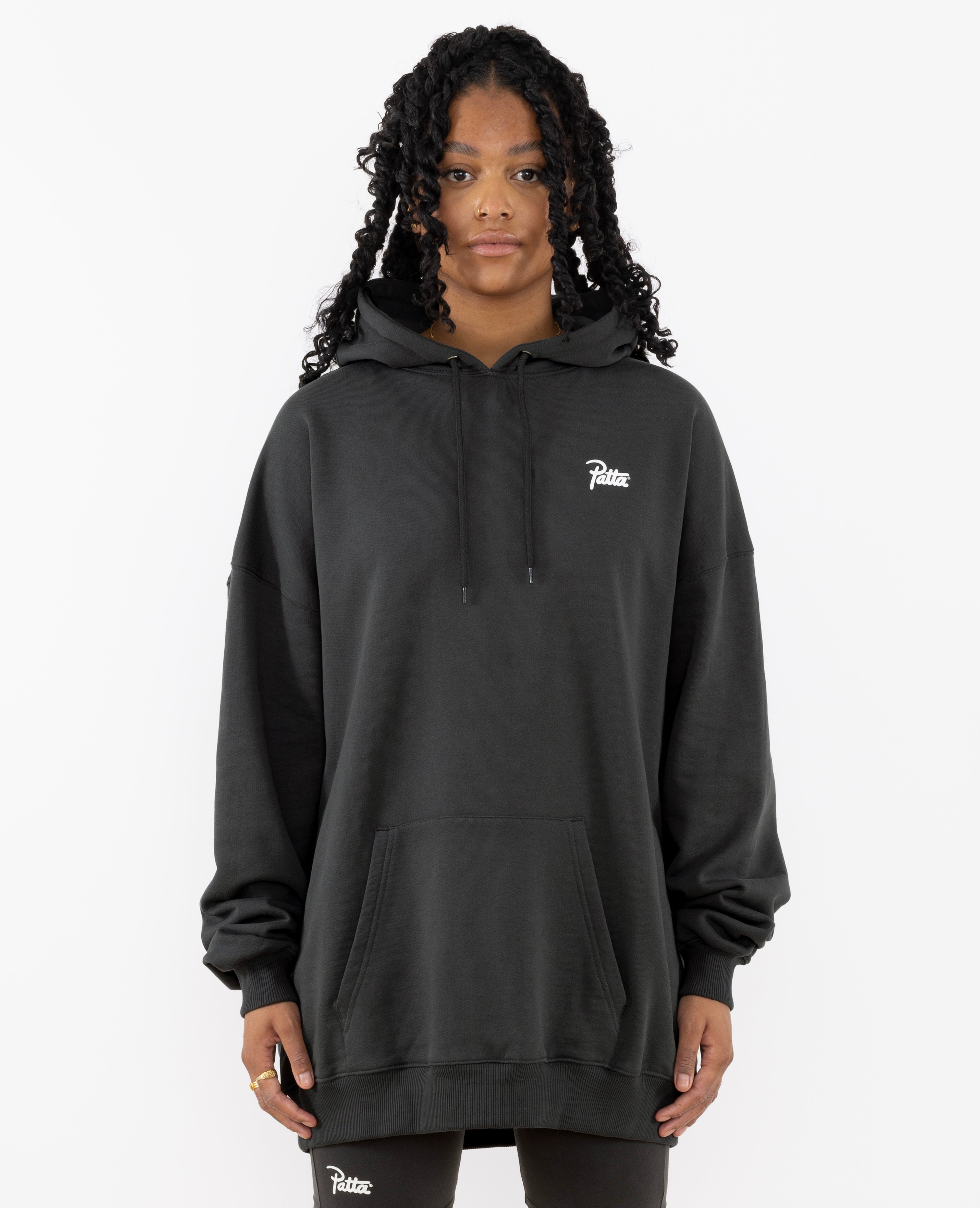 Patta Femme Basic Washed Hooded Sweater Dress Raven Patta US