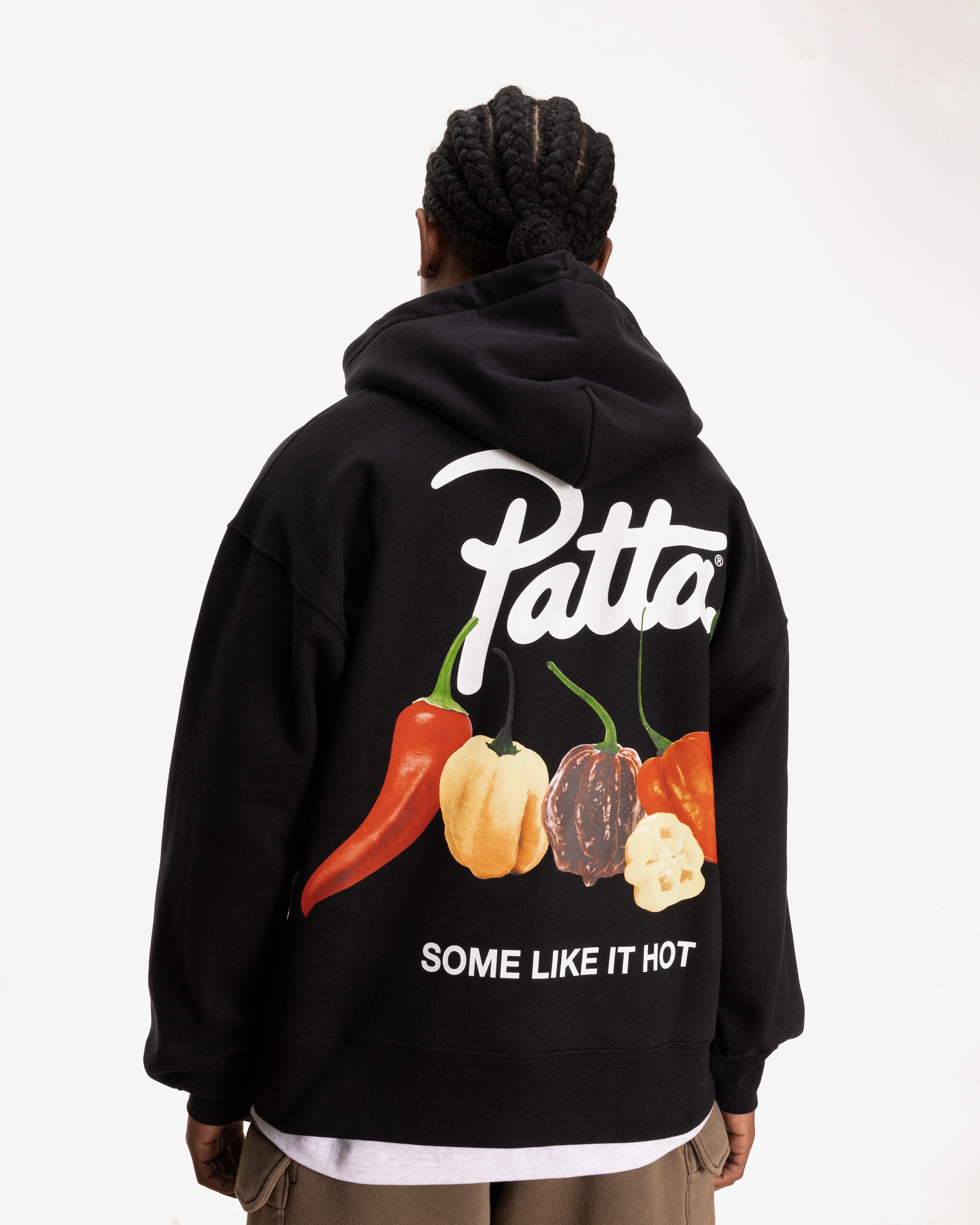 Black best sale patta hoodie