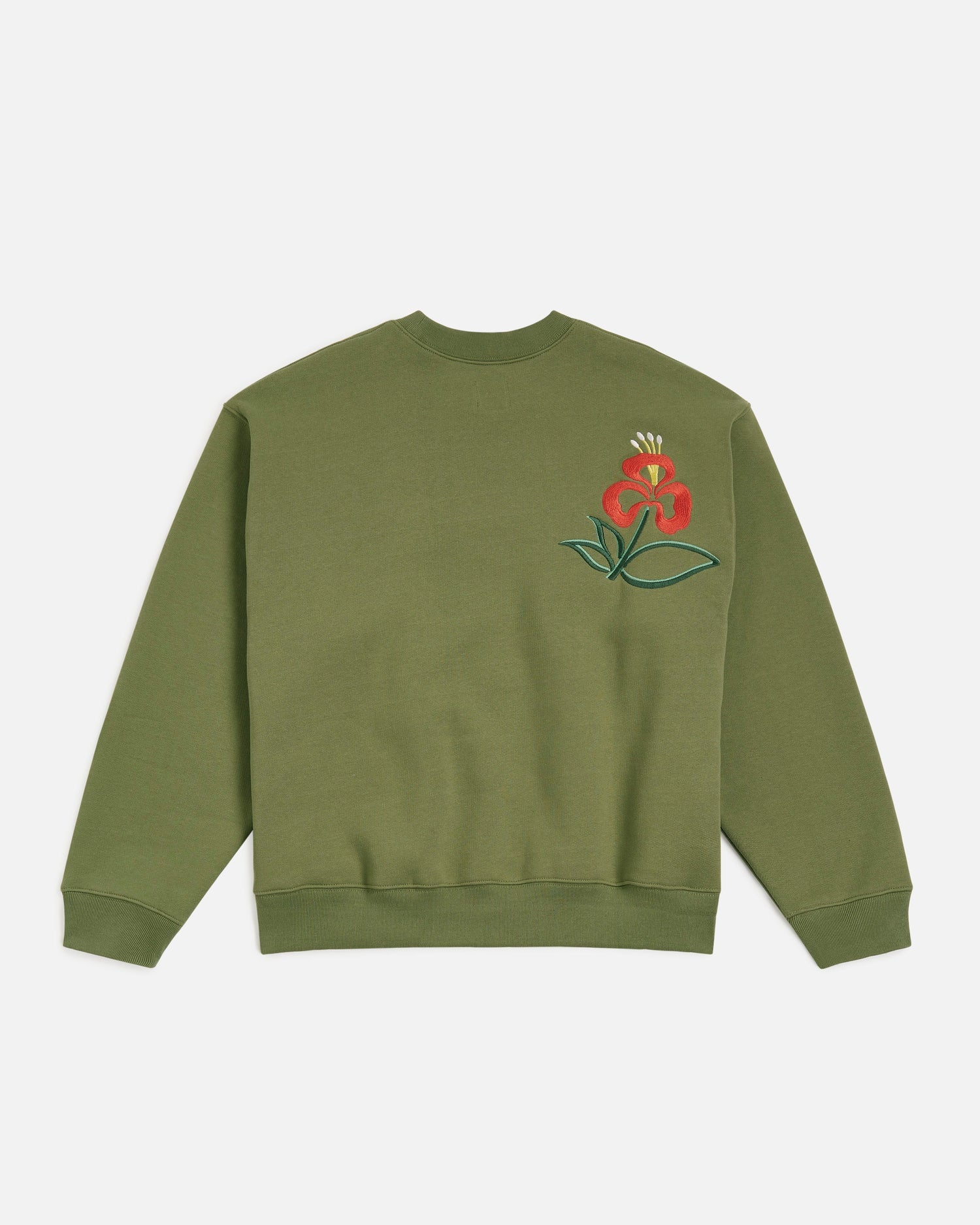 Patta Flowers Crewneck Sweater (Loden Green)