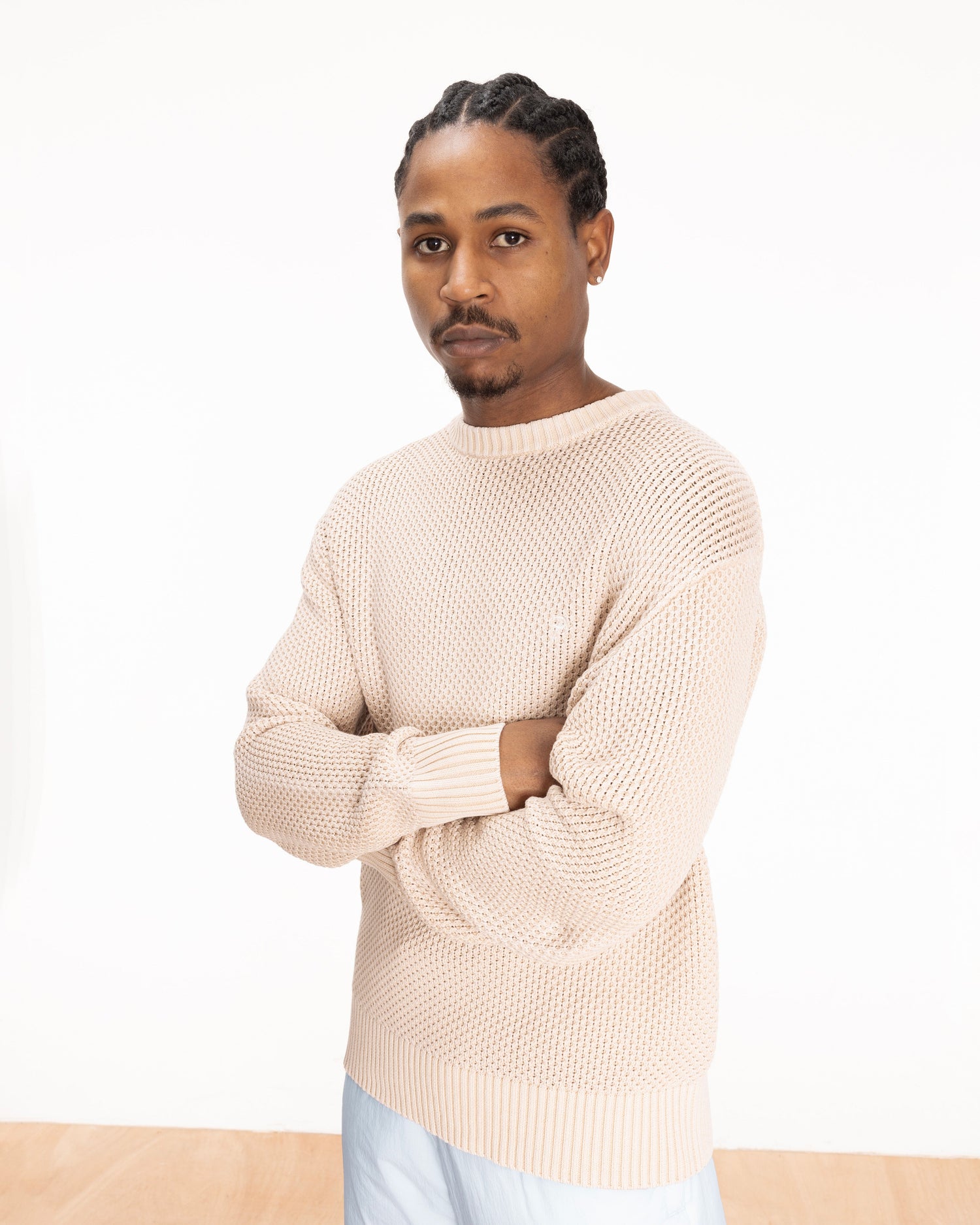 Patta Purl Ribbed Knitted Sweater (Old Gold)