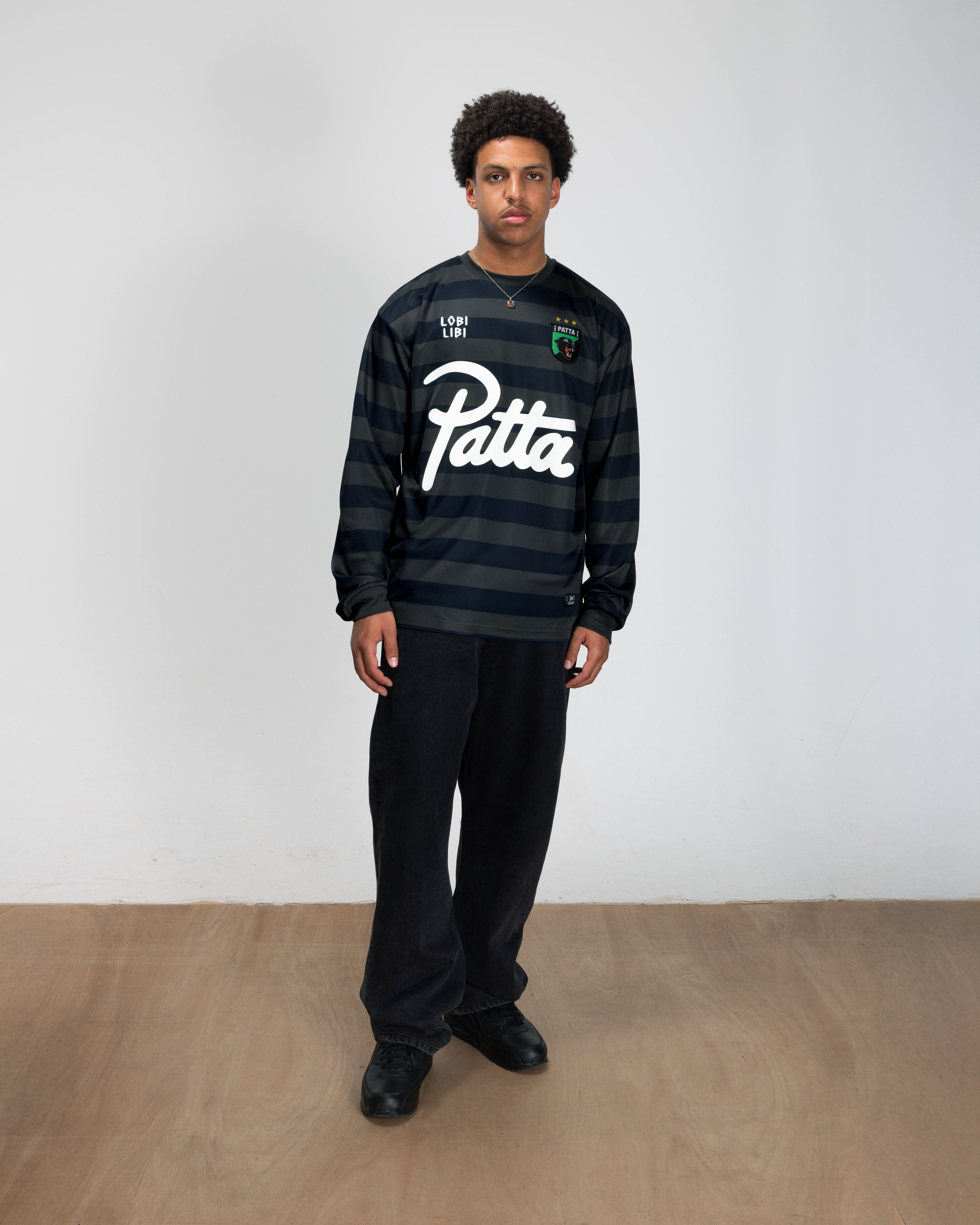 Patta Striped Longsleeve Football Jersey (Forged Iron