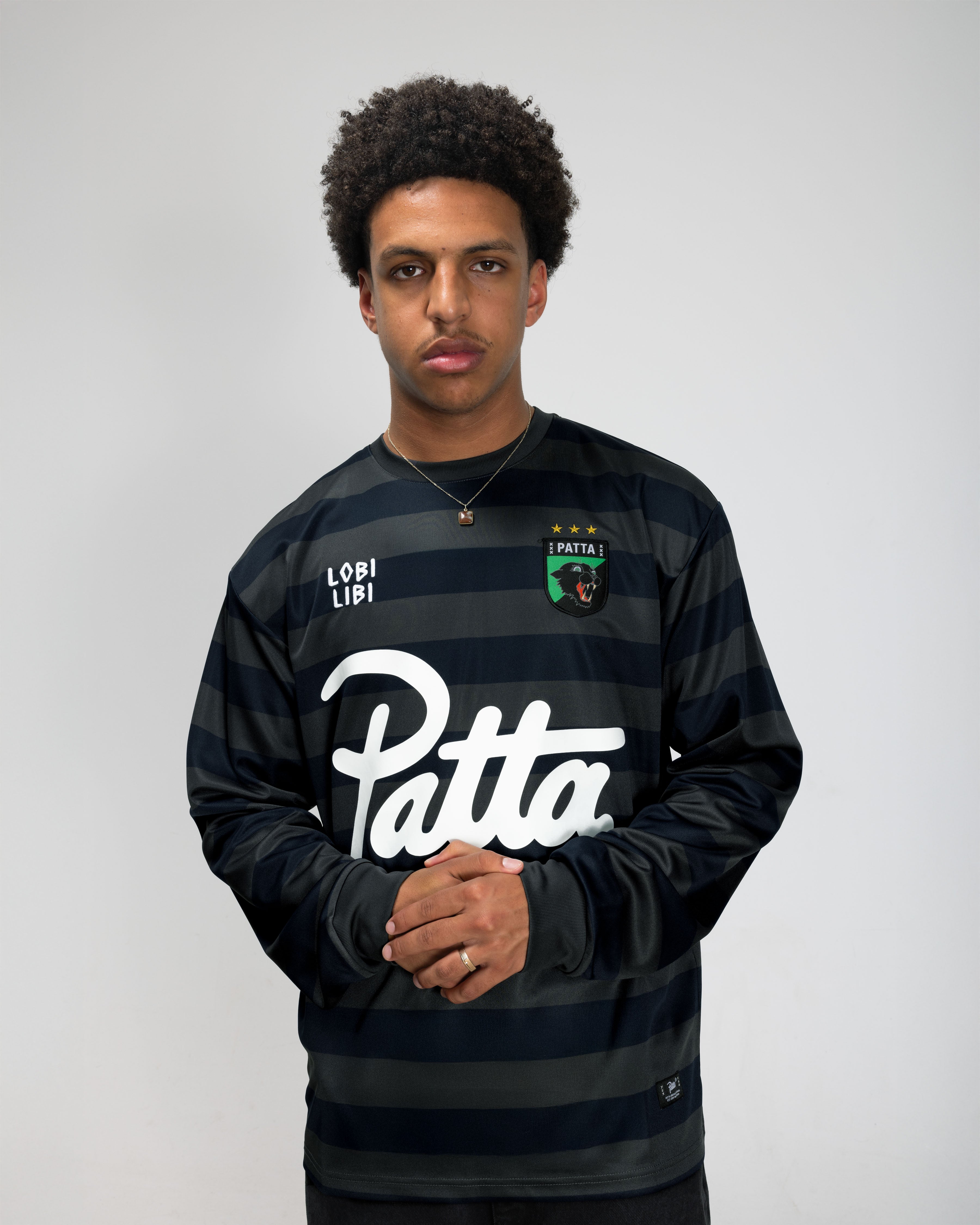 トップス PATTA Striped Long Sleeve Football Patta Striped Longsleeve Football Jersey (Forged Iron