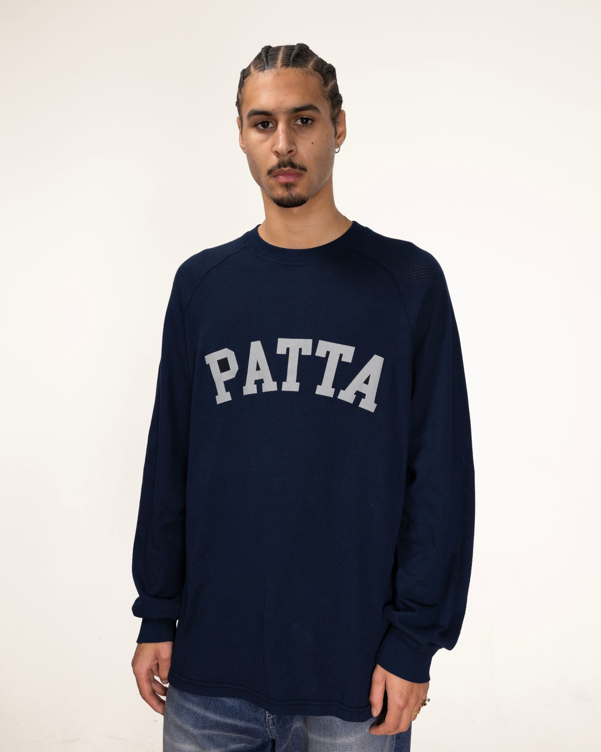 Patta Arc Logo Mesh Longsleeve Jersey (Black Iris)