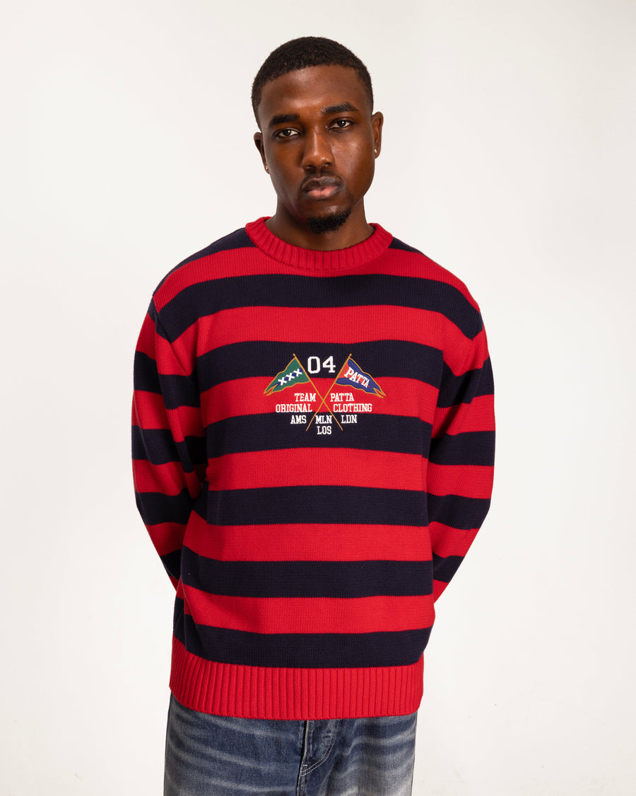 Patta Striped Flag Knitted Sweater (Multi)