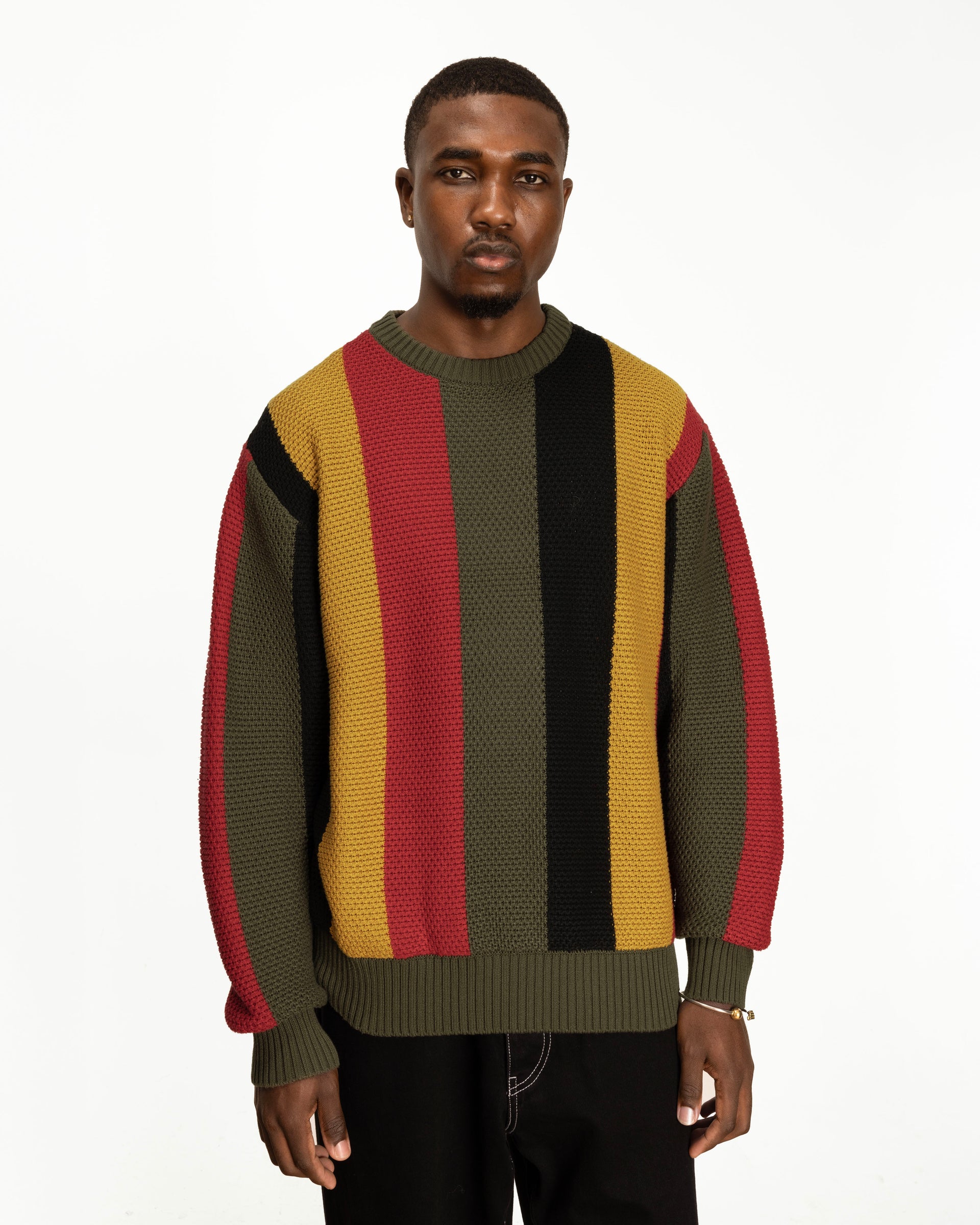 Patta Striped Honeycomb Knitted Sweater (Multi)