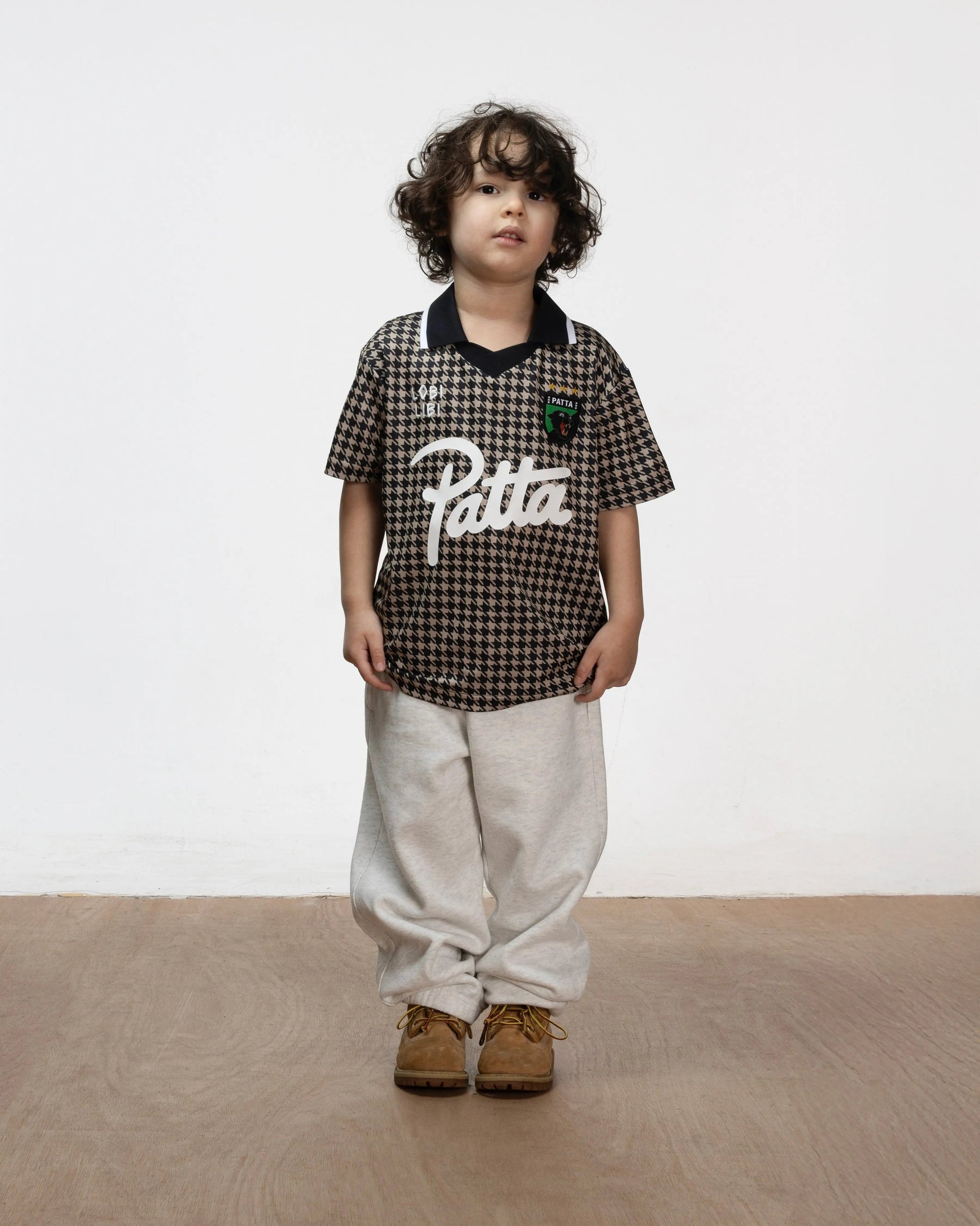 Patta Kids Houndstooth Football Jersey (Irish Cream)
