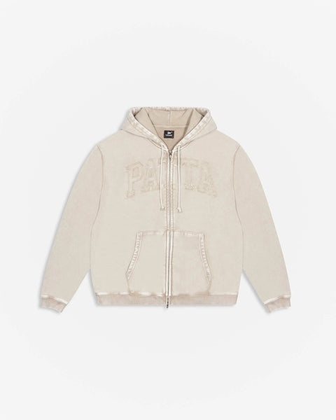 Patta Loopback Logo Zip Hooded Sweater (Irish Cream) - Patta