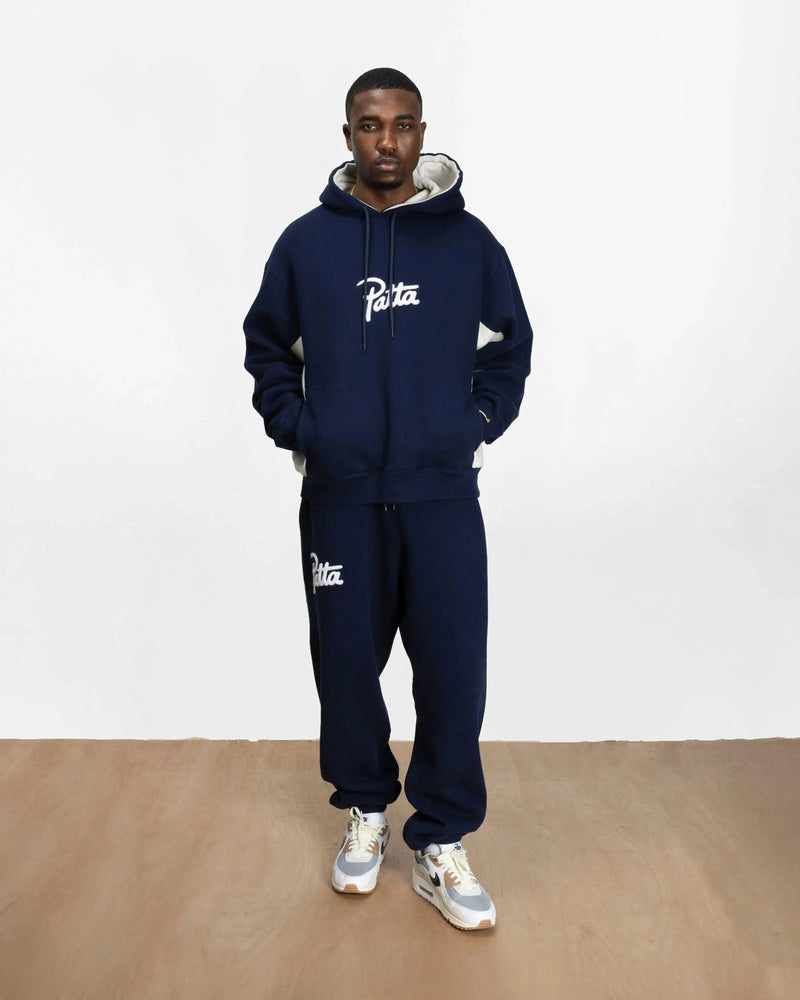 Patta Chenille Logo Hooded Sweater (Black Iris)