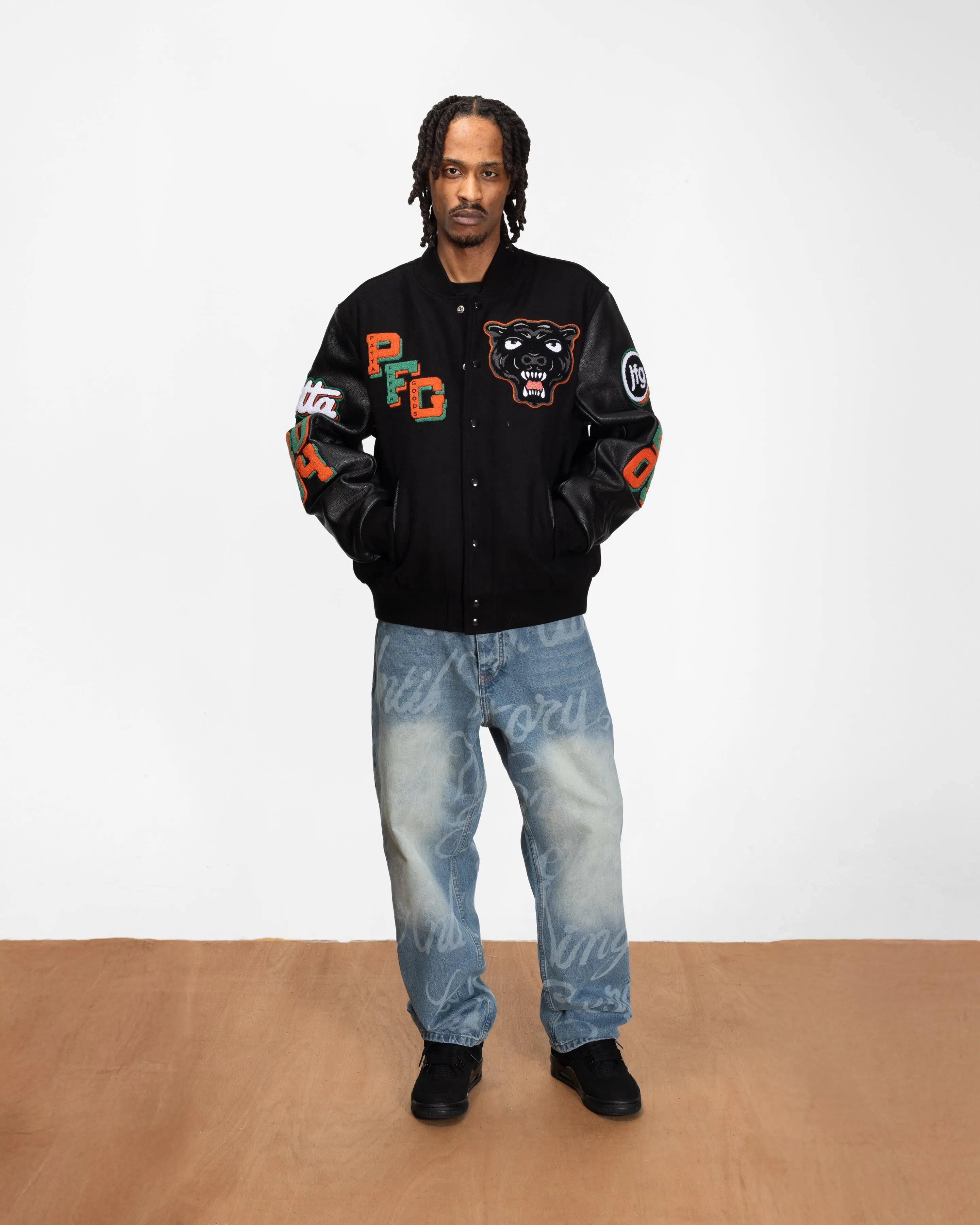 Patta ×  Jeans / Varsity Jacket Patta x Joe Fresh Goods Varsity Jacket (Black) - Patta – Patta US