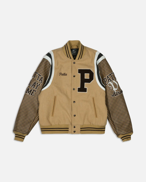 Patta Athletic P Houndstooth Varsity Jacket (Starfish) - Patta