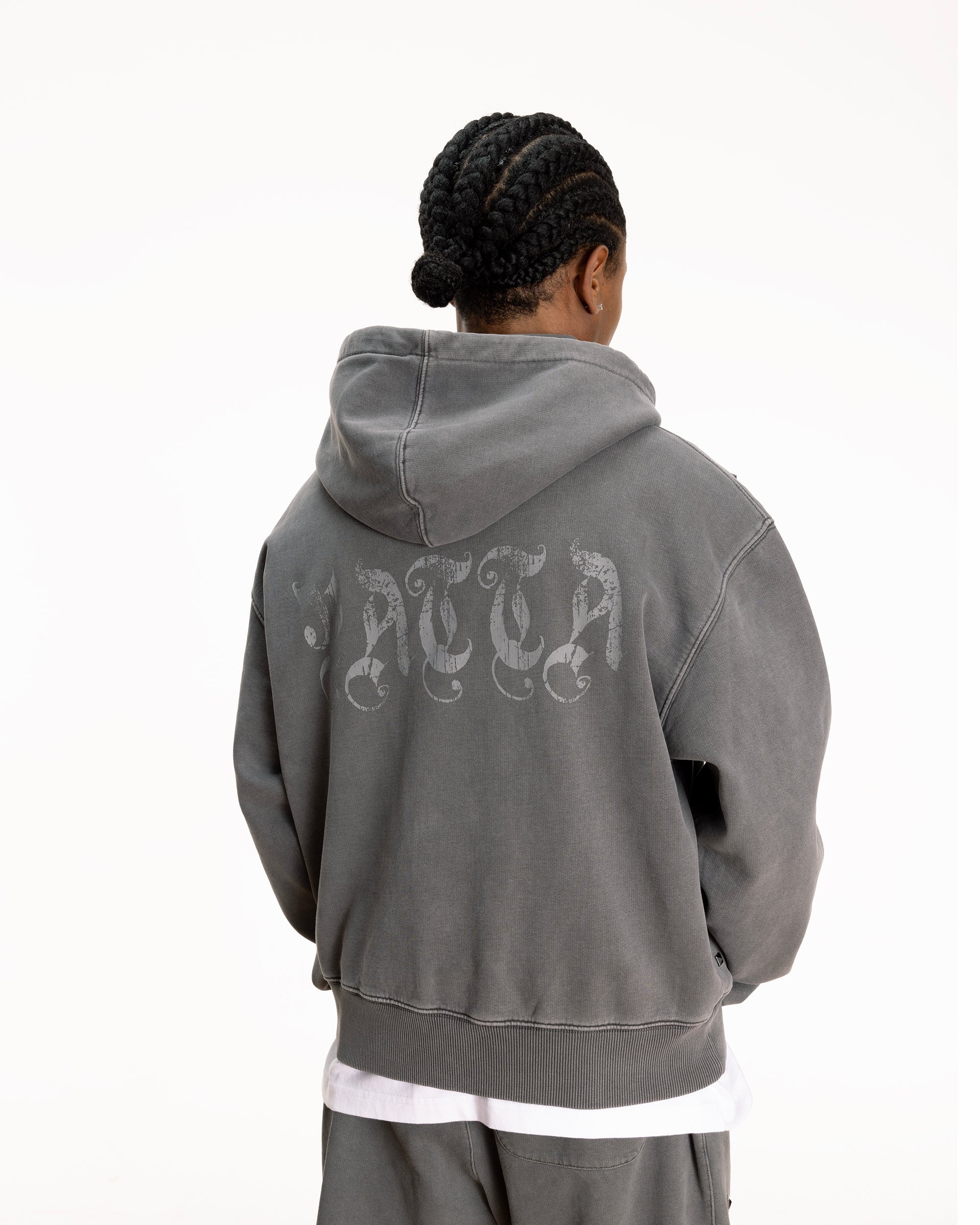 Patta Studded Washed Zip Up Hooded Sweater (Volcanic Glass) – Patta US